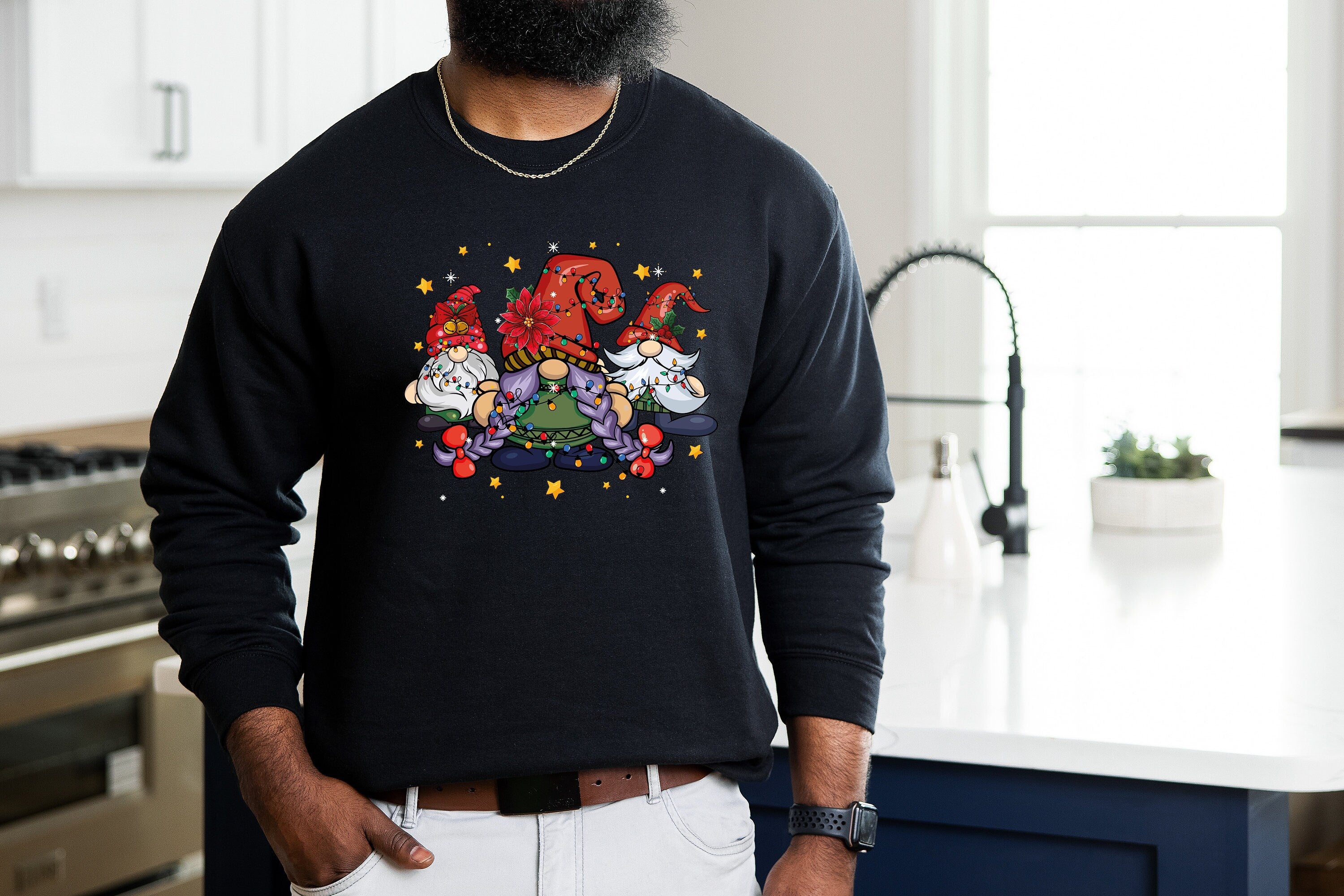 Christmas Gnomes Sweatshirt, Merry Christmas Sweatshirt, Buffalo Plaid Gnomes, Cute Sweatshirt, Christmas Gift, Holiday Gnomes Sweatshirt