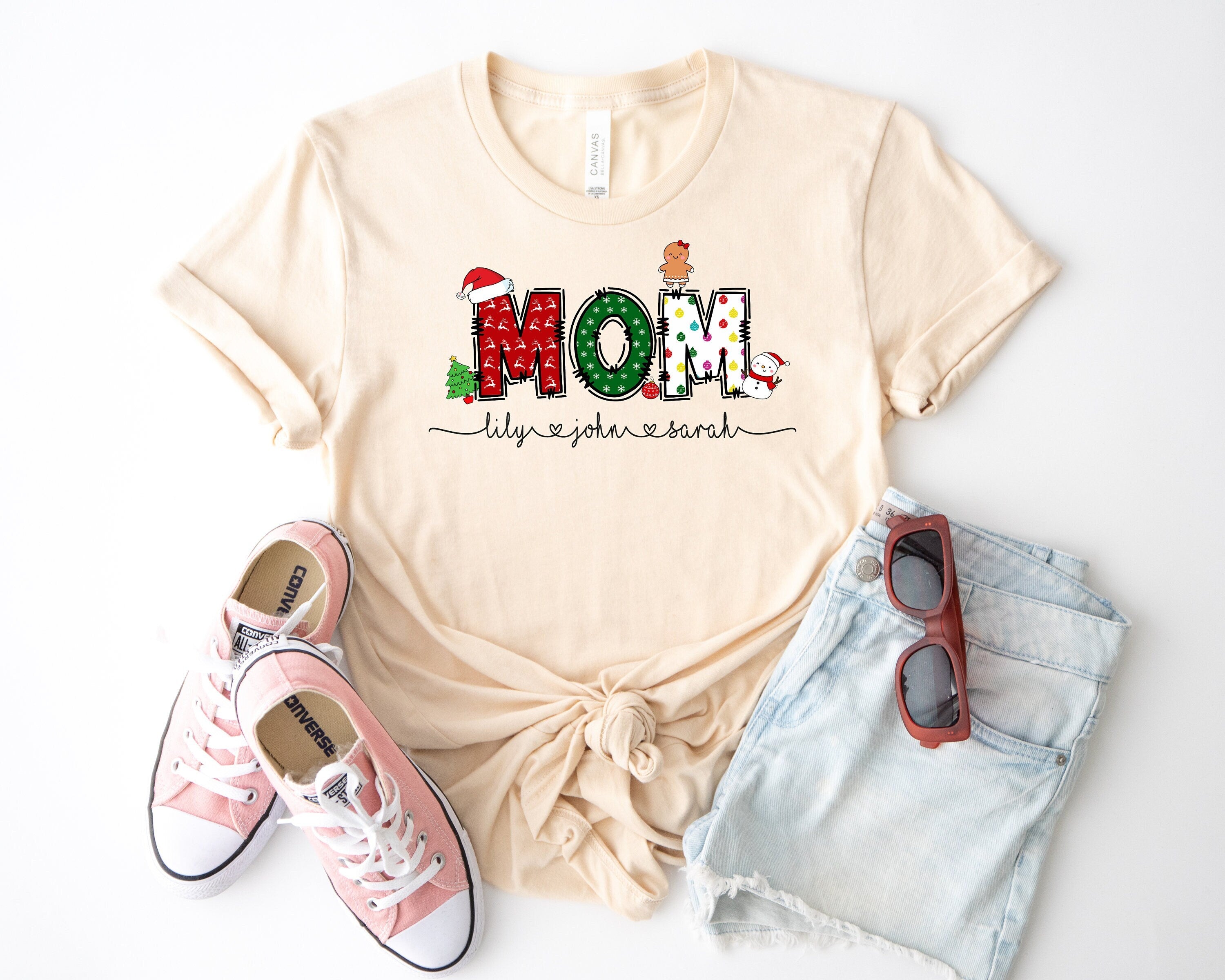 Personalized Christmas Grandma Sweatshirt, Nana Claus Shirt, Custom Kids Name Sweatshirt, Christmas Mama Sweater, Holiday Gift for Nana