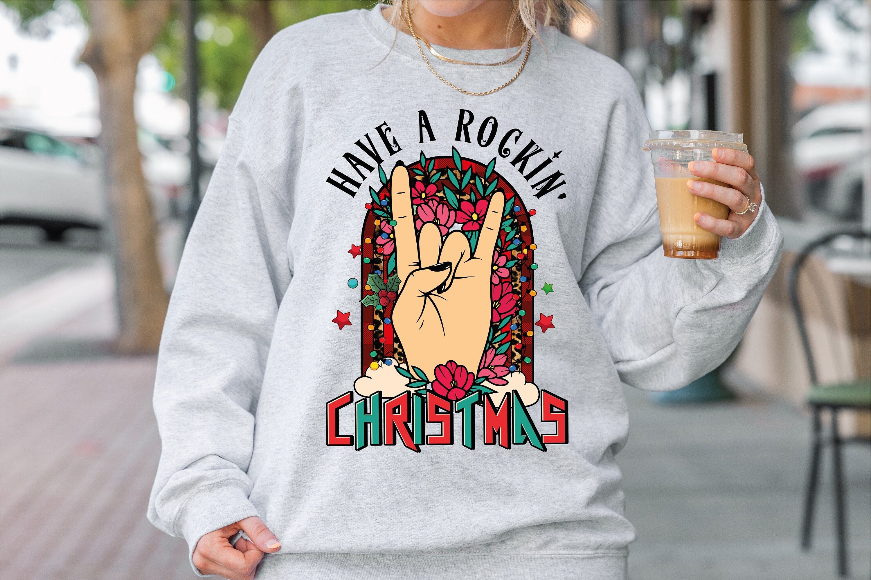 Have a Rockin Christmas Shirt,Christmas Shirt,Rocker Christmas T-shirt Christmas Tree Shirt, Rock and roll Christmas Shirt, Christmas Gift