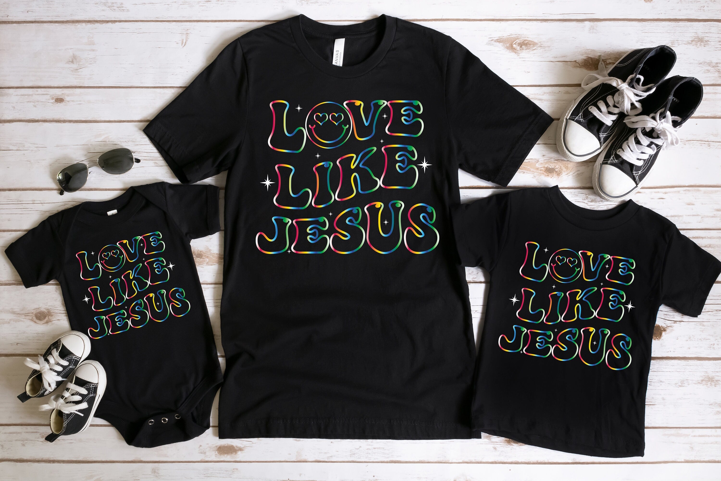 Love Like Jesus Shirt, Jesus Loves You Tees, Inspirational T-Shirt for Christians,  Aesthetic Bible Verse Shirt, Cute Youth Jesus Shirt