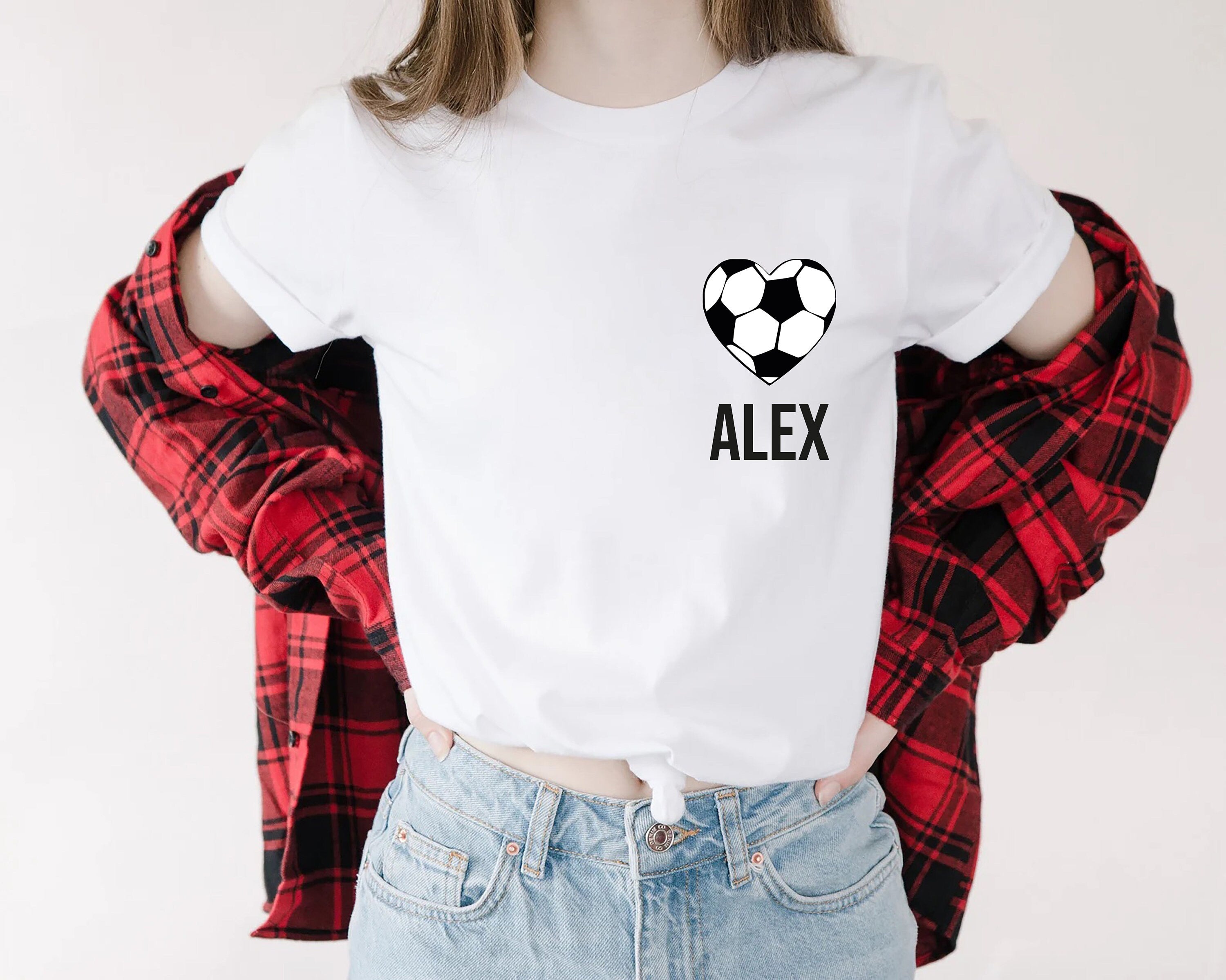 Custom Soccer Ball Shirt, Game Day Shirt, Personalized Soccer Shirt, Customized Soccer Shirt, Football Shirt, Soccer Heart Shirt