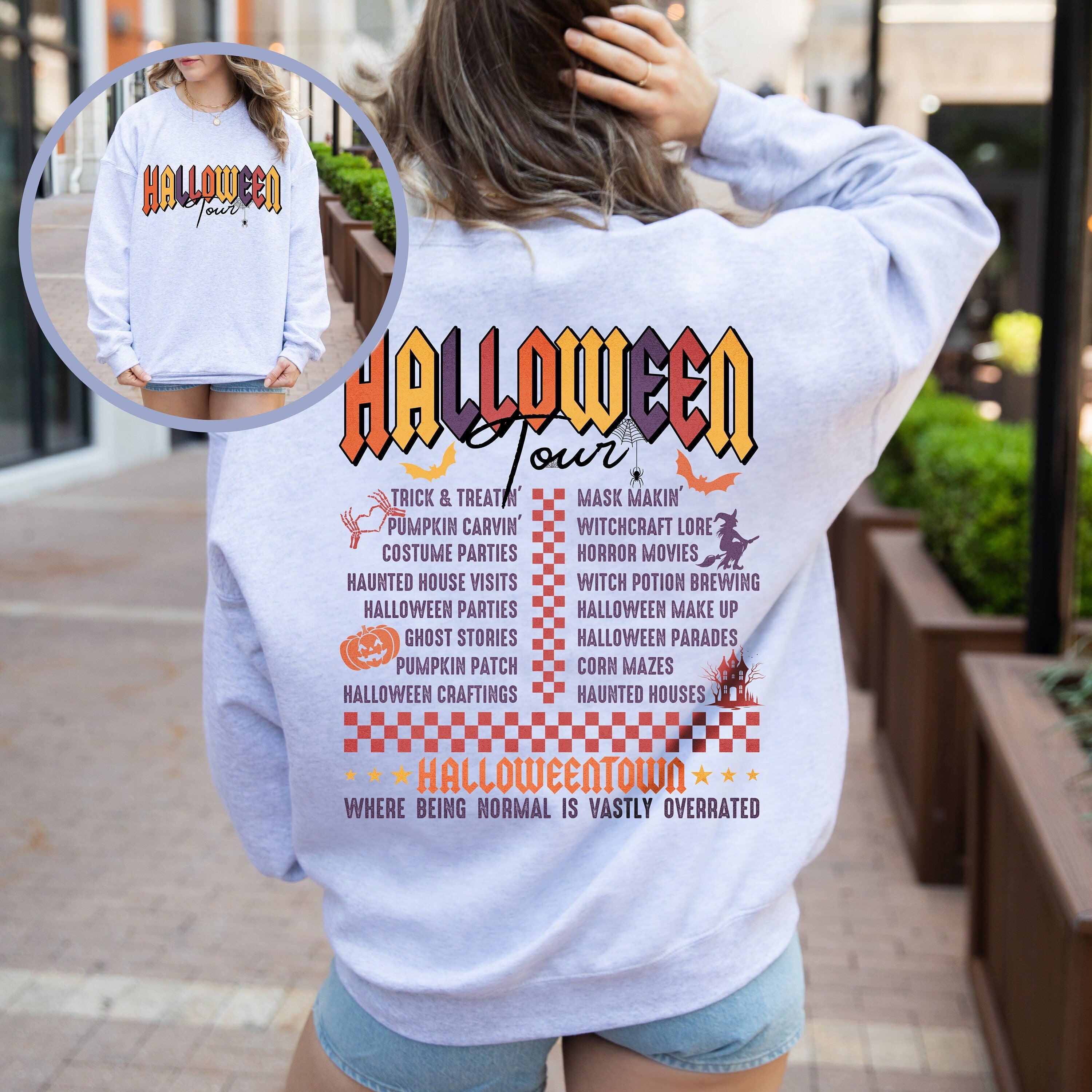 Halloween Tour Sweatshirt, Trick and Treat Sweater, Halloween Where Being Normal is Vastly Sweatshirt,  Spooky Halloween , Halloween Gifts