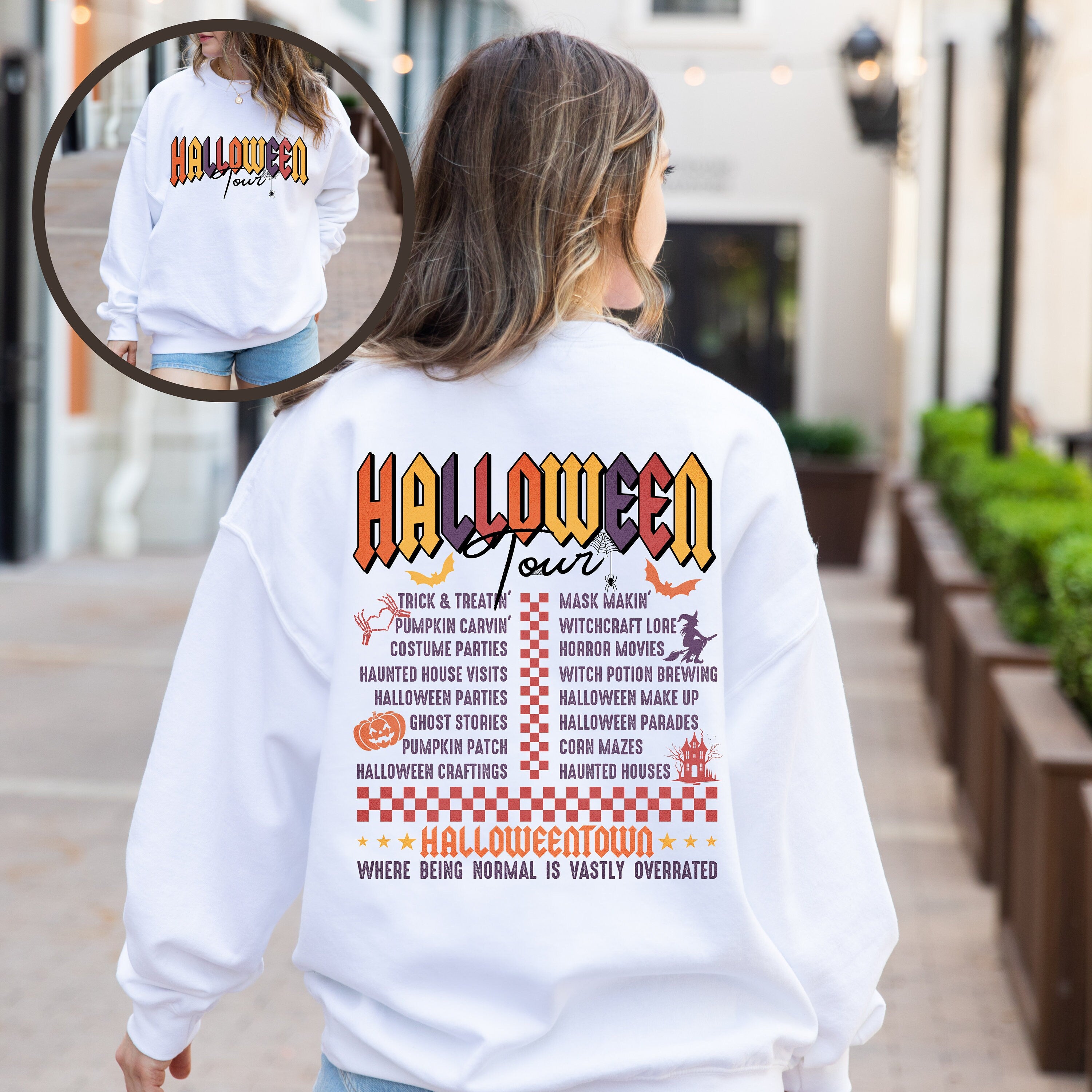 Halloween Tour Sweatshirt, Trick and Treat Sweater, Halloween Where Being Normal is Vastly Sweatshirt,  Spooky Halloween , Halloween Gifts