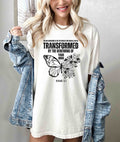 Transformed by the renewing of your mind , Romans 12:2, Christian Shirt Design, Gift for Her, Bible Verse , Trendy Religious cut