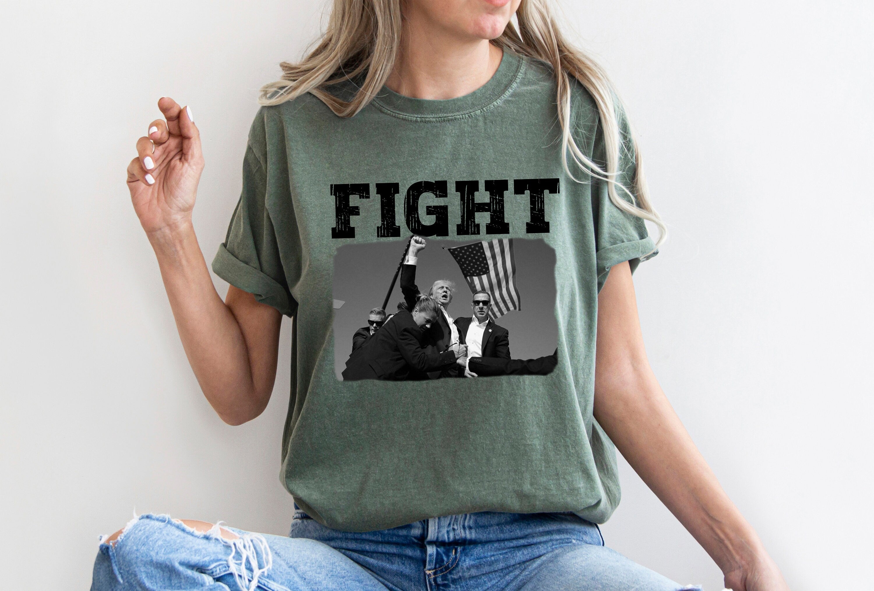 Fight Trump Shirt, Donald Trump Shooting Tee, Donald Trump Shirt, Trump for President 2024, Trump T-Shirt, MAGA Shirt, Republican T-shirt