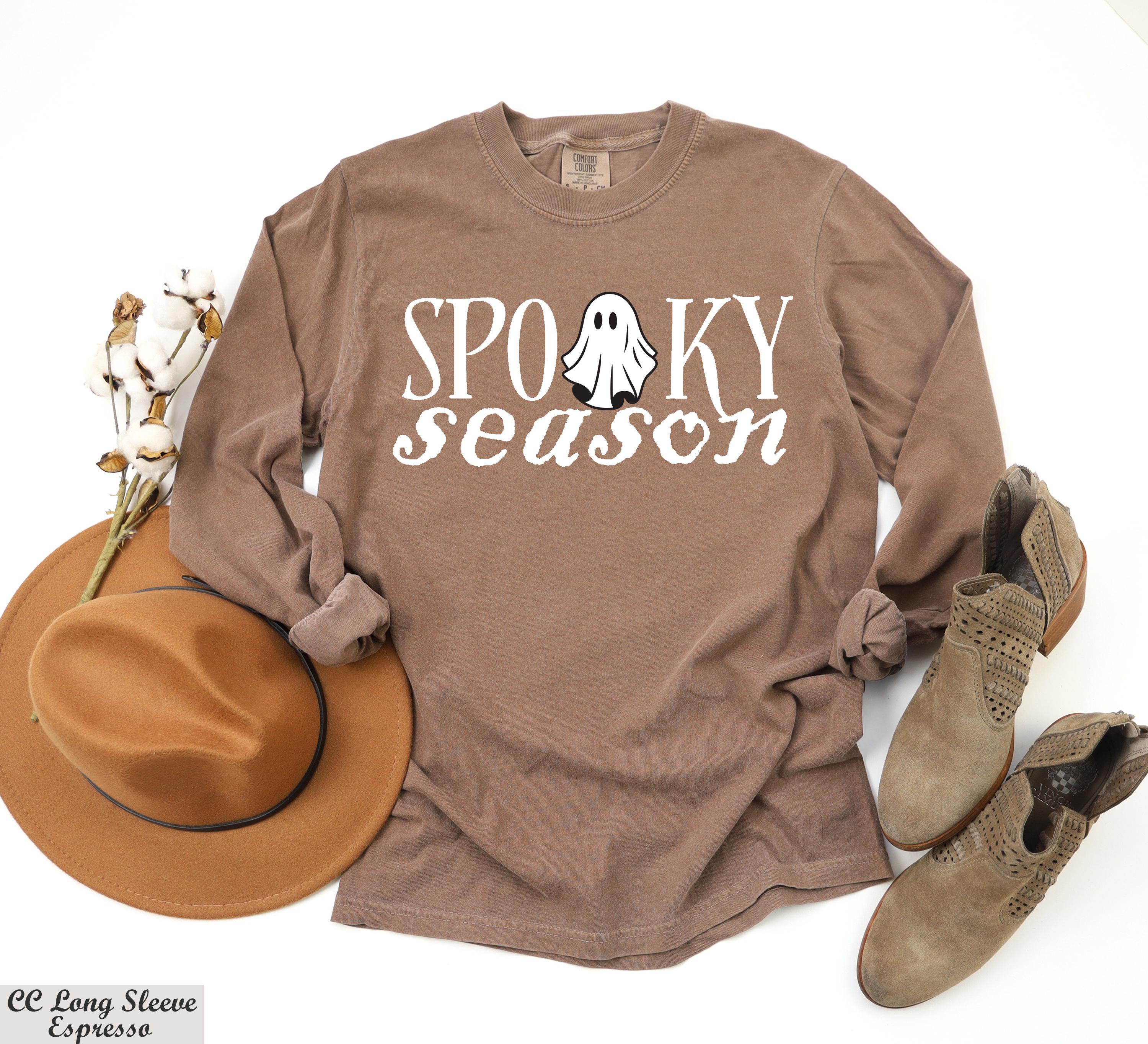 Spooky Season Ghost Sweatshirt, Fall Crewneck Sweater, Halloween Party Sweater, Halloween Long Sleeve Sweatshirt, Ghost Halloween Sweater