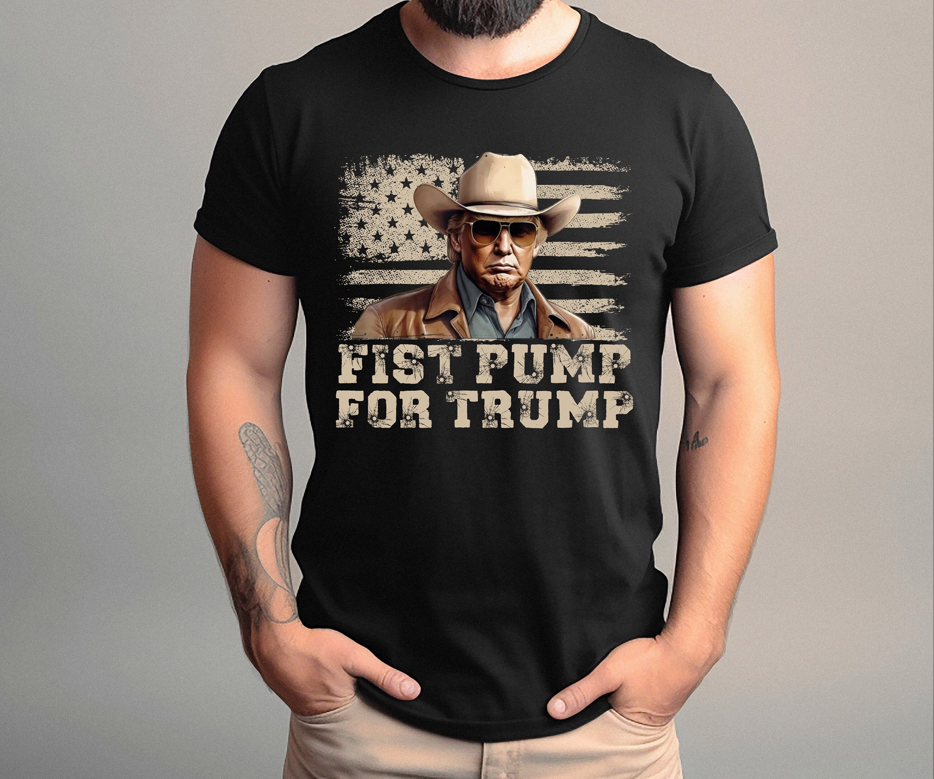 Fist pump for Trump, Trump Shot Shirt, Fight for Trump Shirt, Donald Trump Shooting Tee, Republican Tee, President Trump, Trump 2024 Shirt
