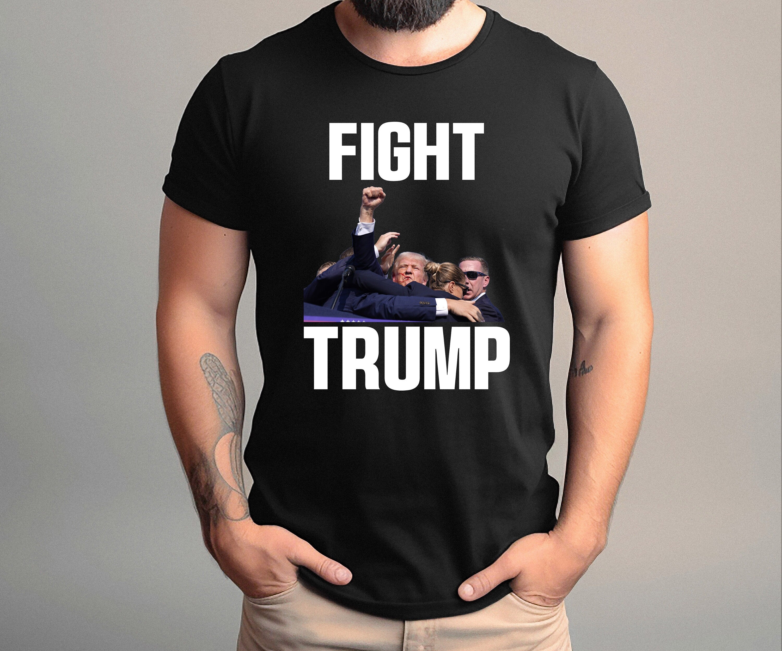 Donald Trump Shooting Tee, Fist Pump for Trump, Republican Tee, Fight for Trump Shirt, Never surrender, President Trump, Fight Trump Tee