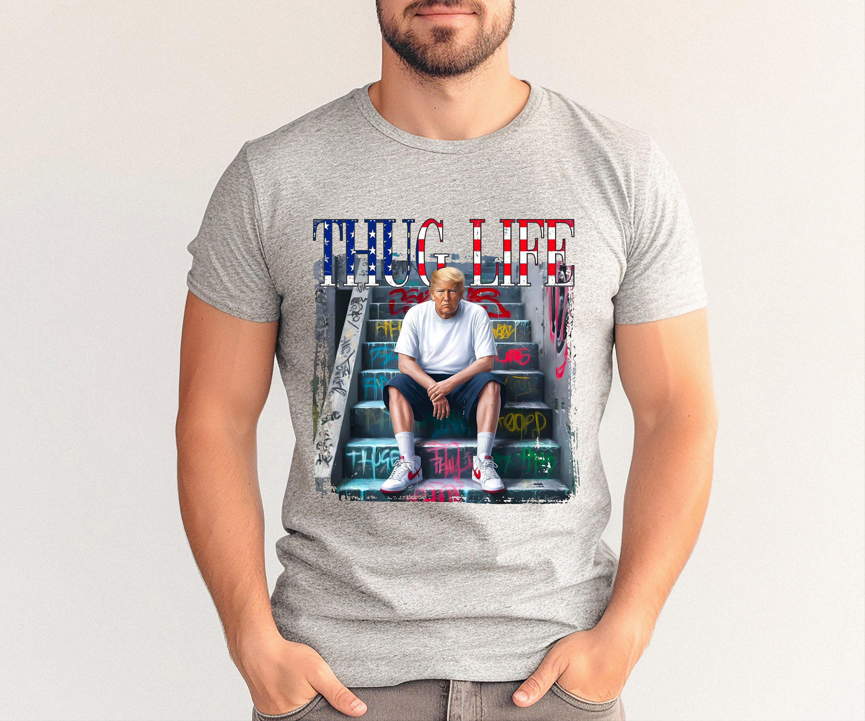 Donald Trump Thug Life Shirt, Patriotic Outfit, Donald Trump Shirt, President Trump, Sarcastic Donald Trump Tee, Funny Trump 2024
