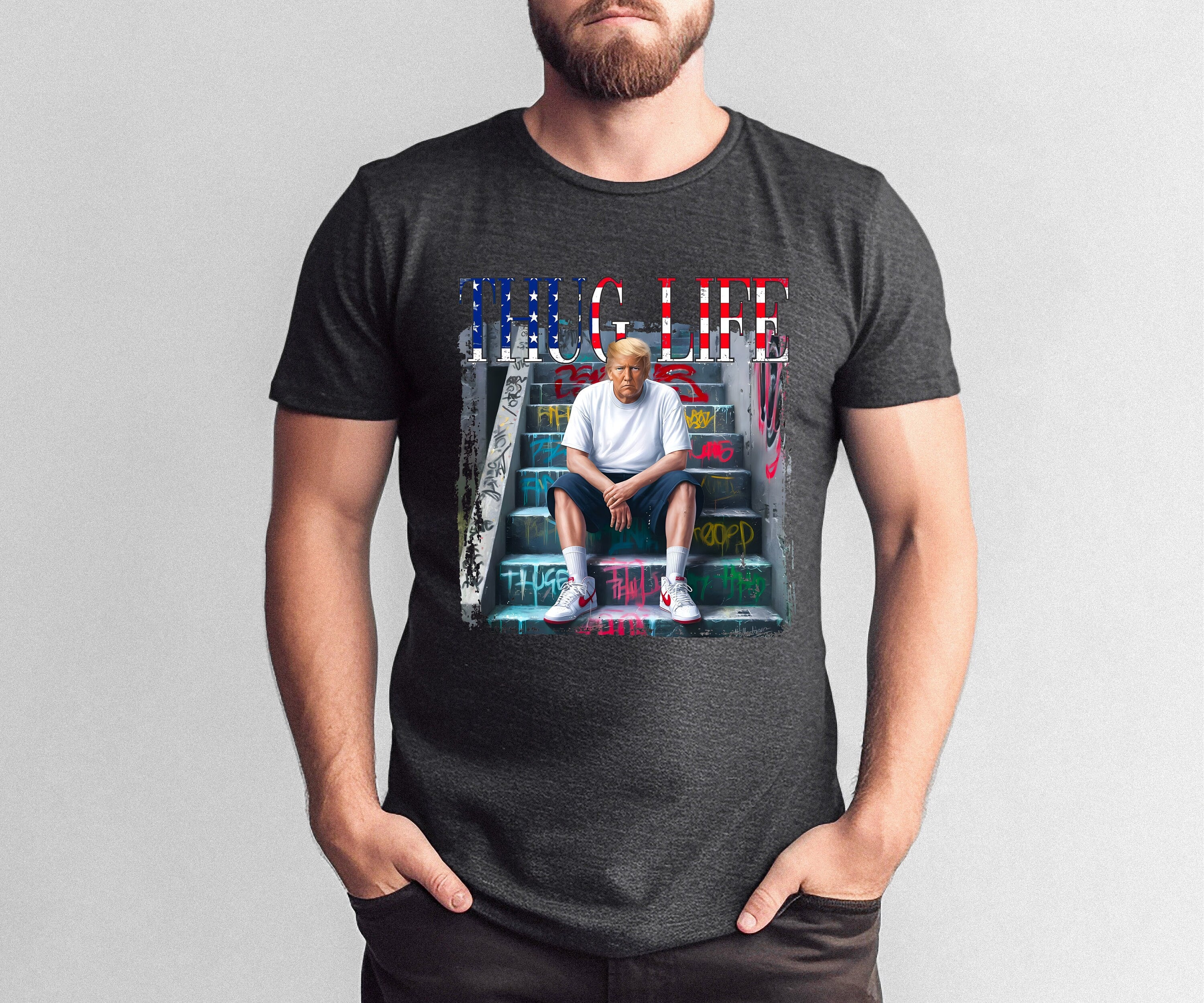 Donald Trump Thug Life Shirt, Patriotic Outfit, Donald Trump Shirt, President Trump, Sarcastic Donald Trump Tee, Funny Trump 2024
