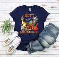 Happy HalloThanksMas Dinasour Shirt, Cute Christmas Shirt, Funny Festival Tee, Women Christmas Shirt, Christmas Shirt,Christmas Family Shirt