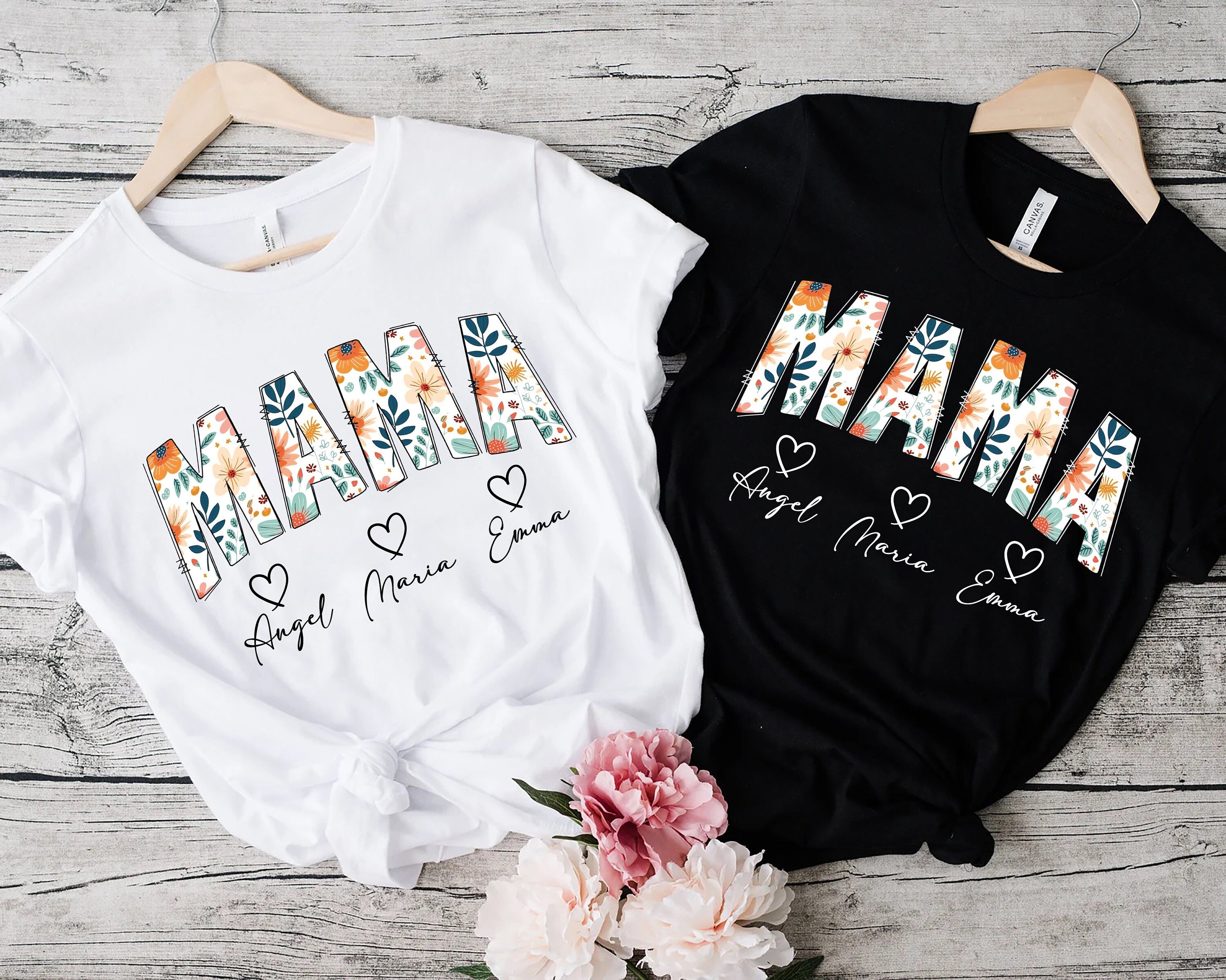 Custom Mama Shirt, Mom Shirt With Names, Mother's Day Shirt, Mama With Children Names Tee, Mom Shirt, Mother's Day Gift, Trendy Mom