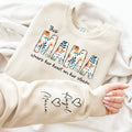 Custom Mama Sweatshirt, Kids Names on Sleeve, Long Sleeve Top, Unique Gift for Mom, Wildflower Print, Gift for Mom, Mom Sweatshirt