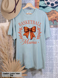 Comfort Colors Basketball Mama Shirt, Hoop Mama Tee, Basketball Coquette Bow Mama Tee, Basketball Game Day T-Shirt, Sport Mom Gift for Her