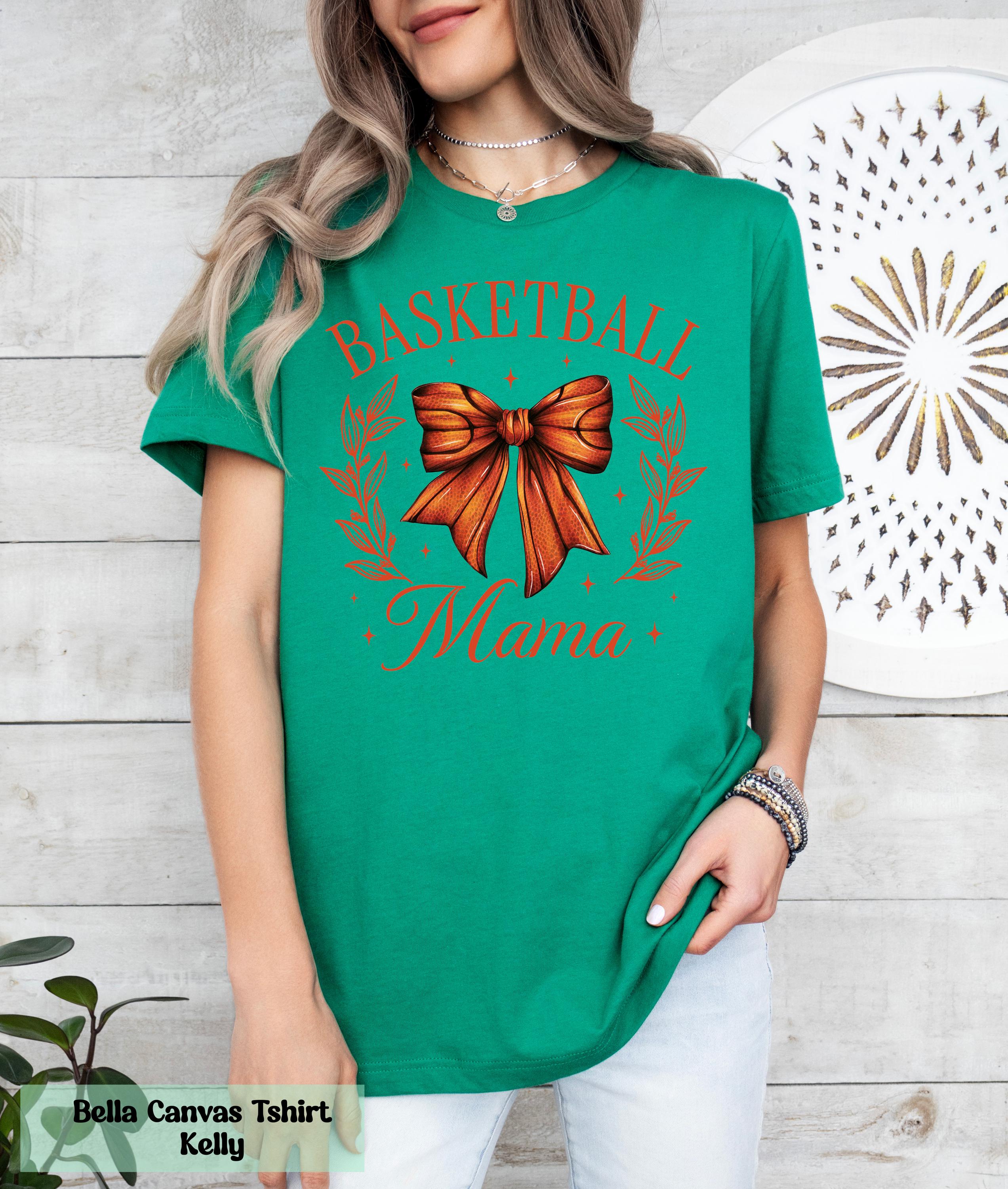 Comfort Colors Basketball Mama Shirt, Hoop Mama Tee, Basketball Coquette Bow Mama Tee, Basketball Game Day T-Shirt, Sport Mom Gift for Her