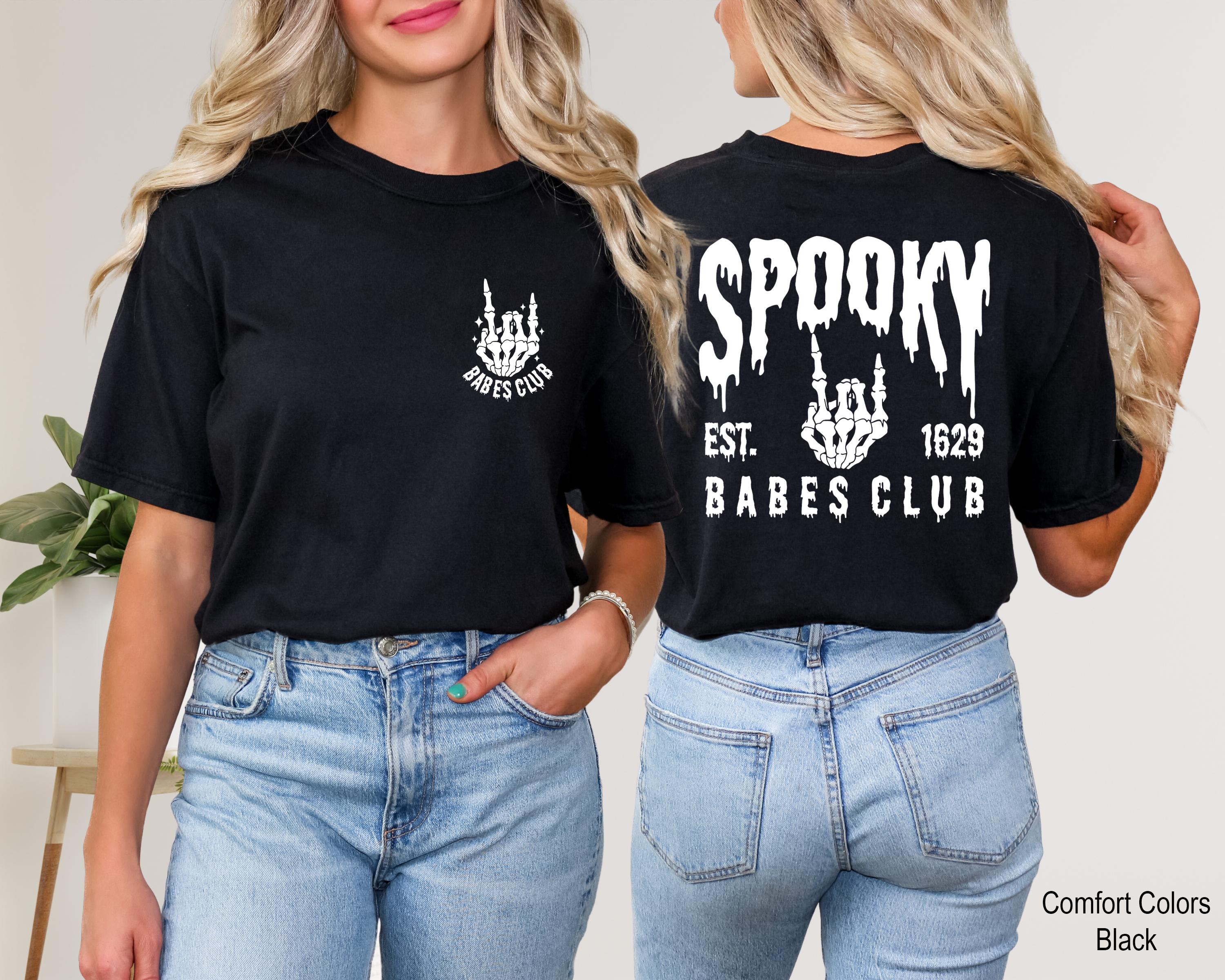 Spooky Babes Club Shirt, Halloween Shirt, Funny Halloween Tees, Retro Halloween Shirt, Skeleton Hand Sweatshirt, Spooky Babe Shirt