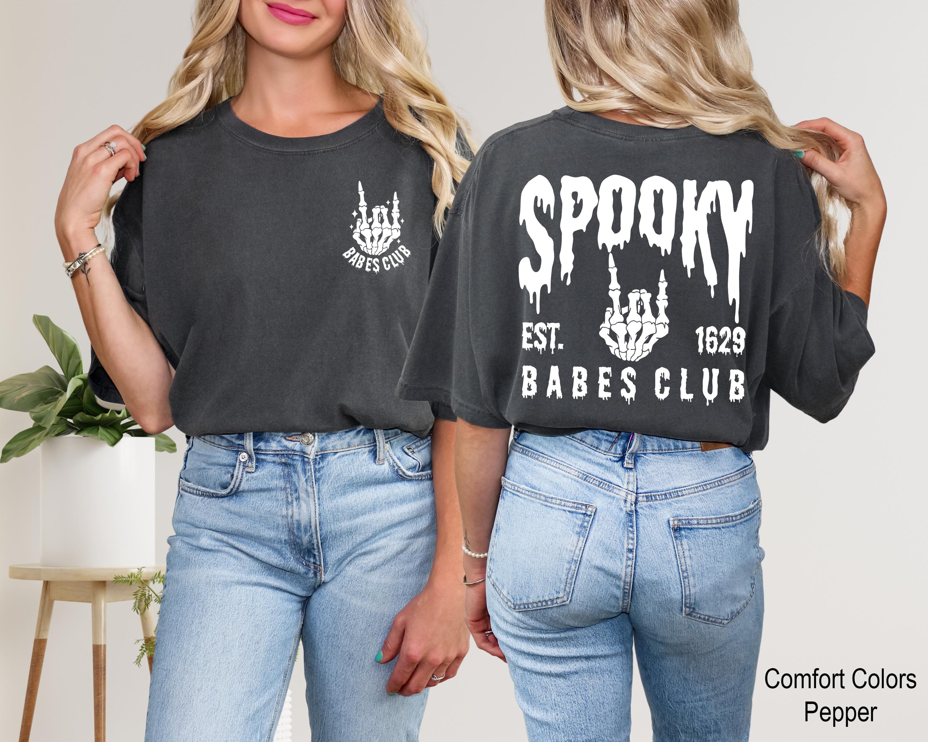 Spooky Babes Club Shirt, Halloween Shirt, Funny Halloween Tees, Retro Halloween Shirt, Skeleton Hand Sweatshirt, Spooky Babe Shirt
