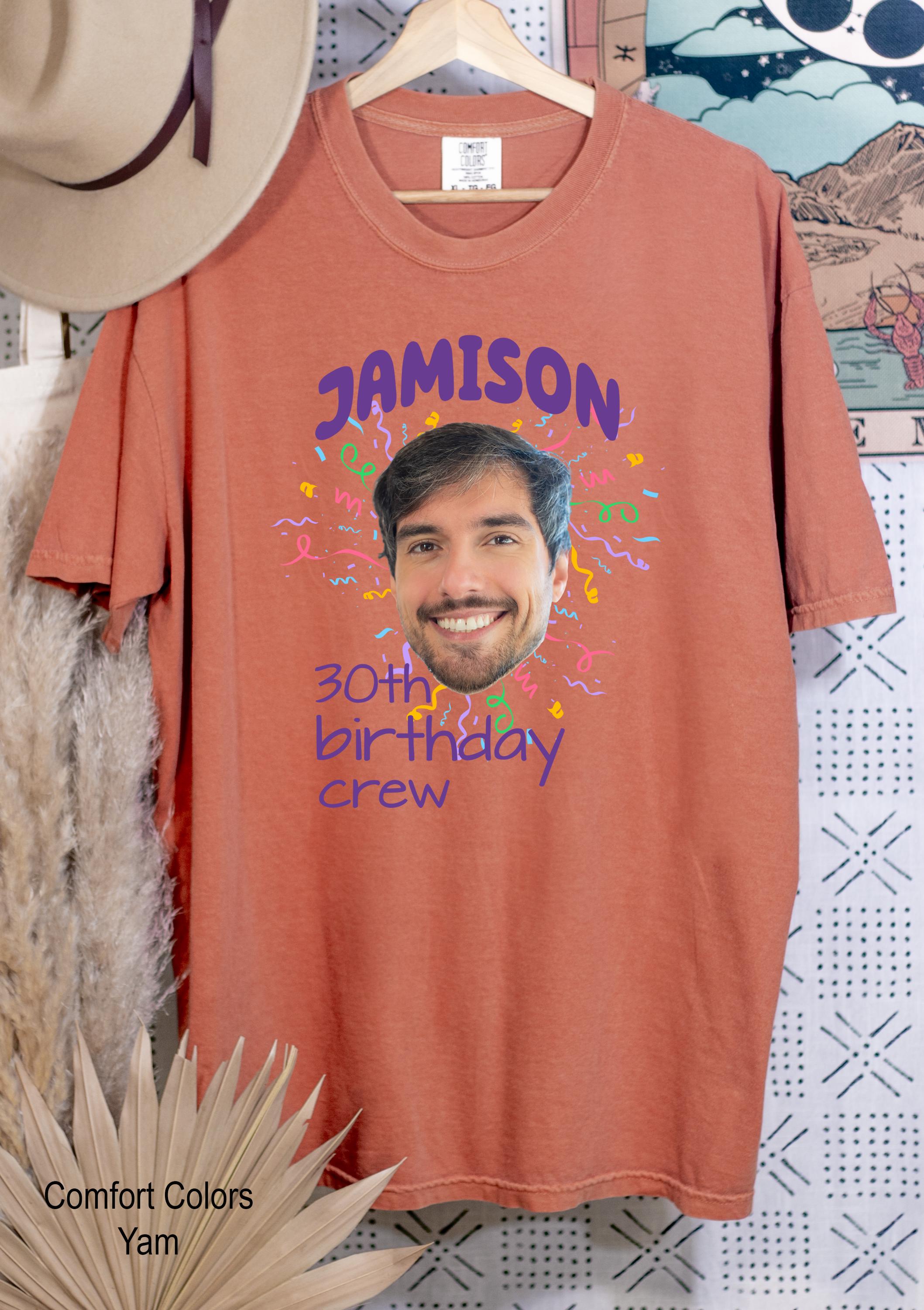 Custom Birthday Photo Name Shirt, Matching Birthday Party Group Shirt, Custom Face Birthday Shirt, Personalized Photo Birthday Party Tee