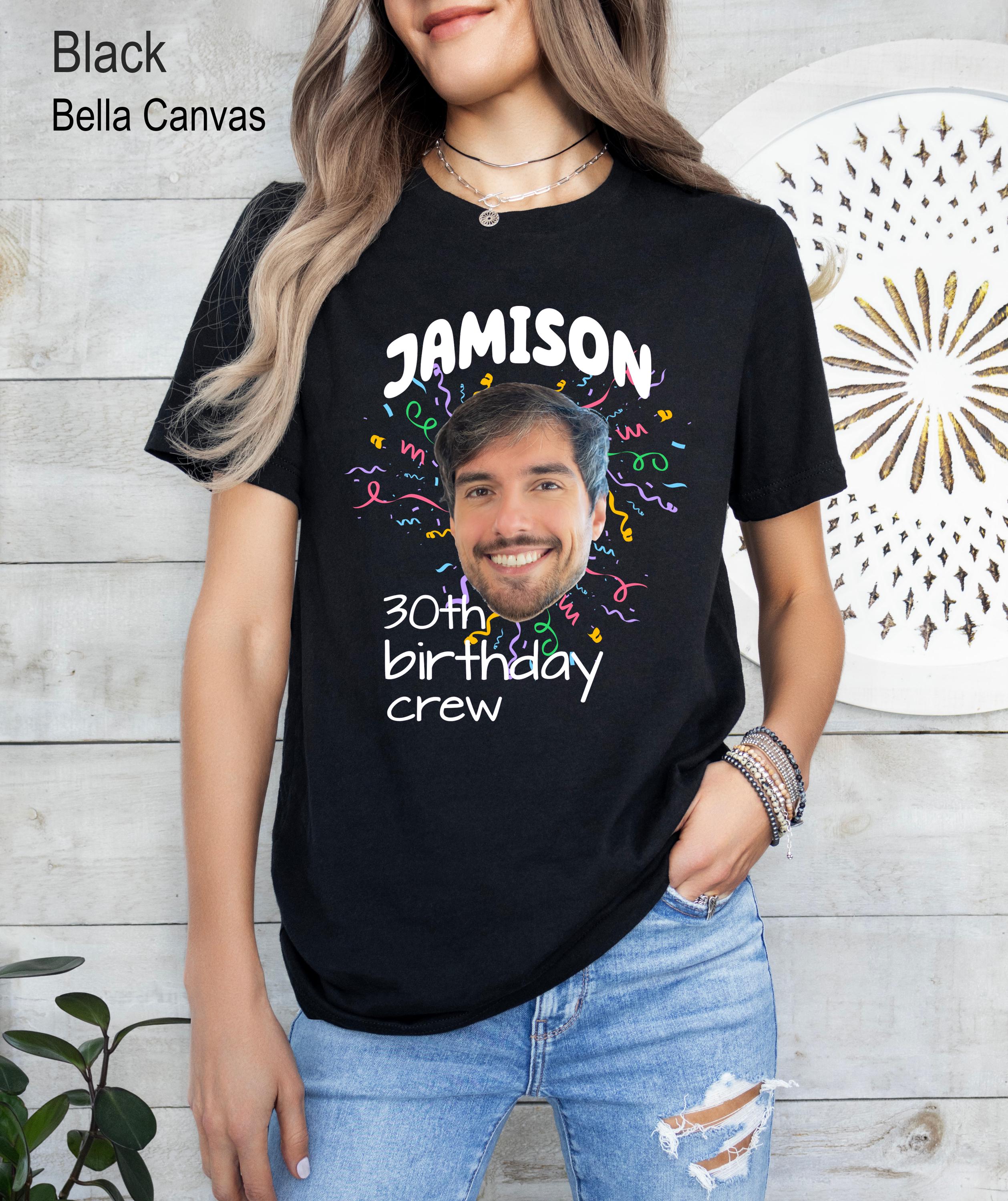 Custom Birthday Photo Name Shirt, Matching Birthday Party Group Shirt, Custom Face Birthday Shirt, Personalized Photo Birthday Party Tee