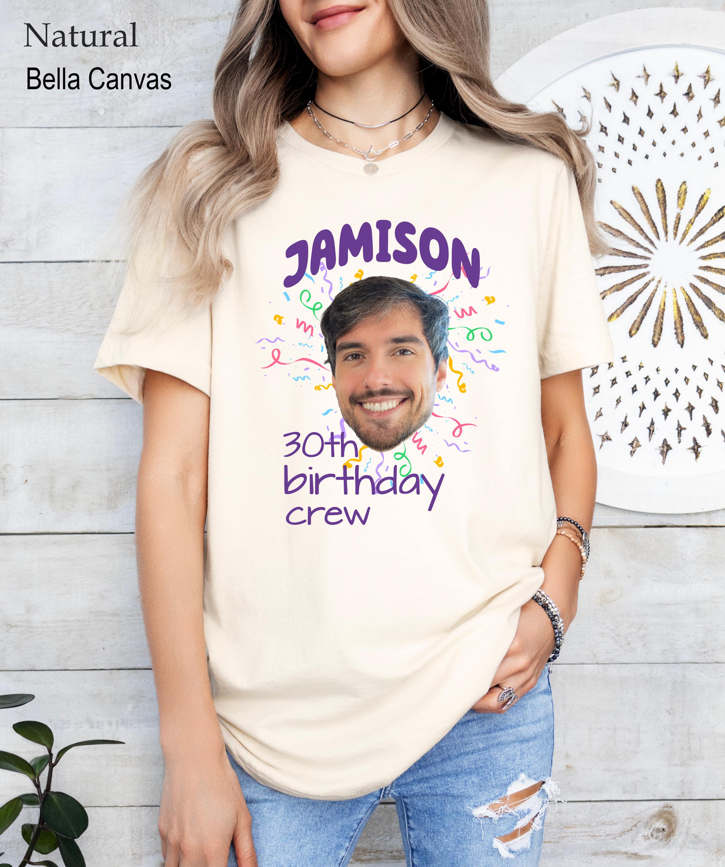Custom Birthday Photo Name Shirt, Matching Birthday Party Group Shirt, Custom Face Birthday Shirt, Personalized Photo Birthday Party Tee