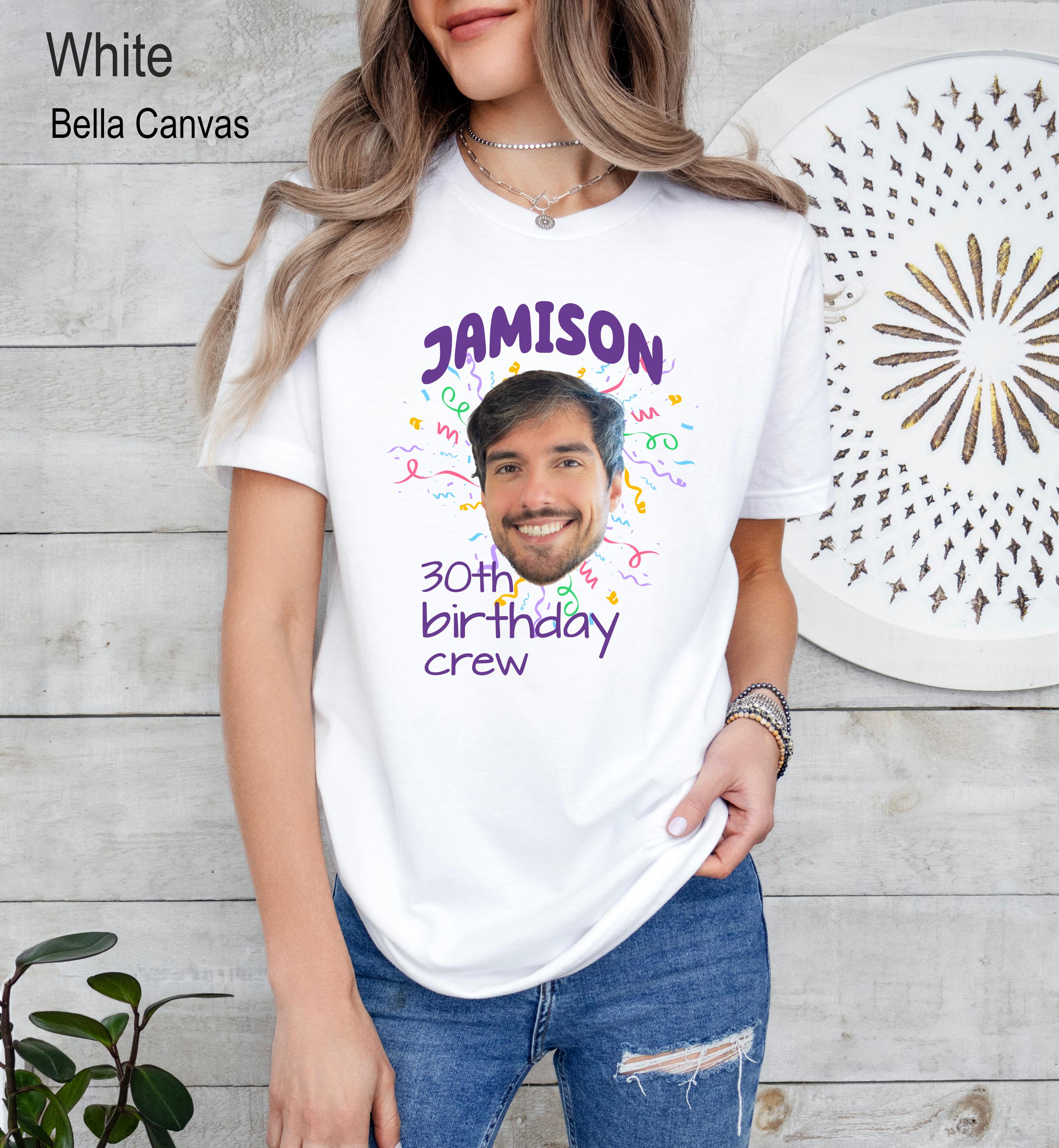 Custom Birthday Photo Name Shirt, Matching Birthday Party Group Shirt, Custom Face Birthday Shirt, Personalized Photo Birthday Party Tee