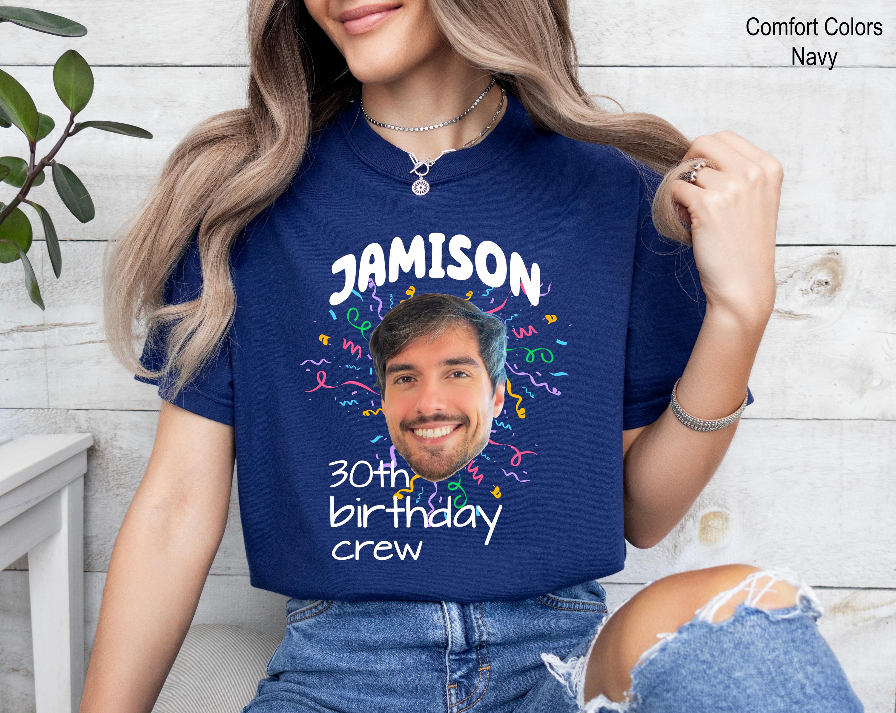 Custom Birthday Photo Name Shirt, Matching Birthday Party Group Shirt, Custom Face Birthday Shirt, Personalized Photo Birthday Party Tee