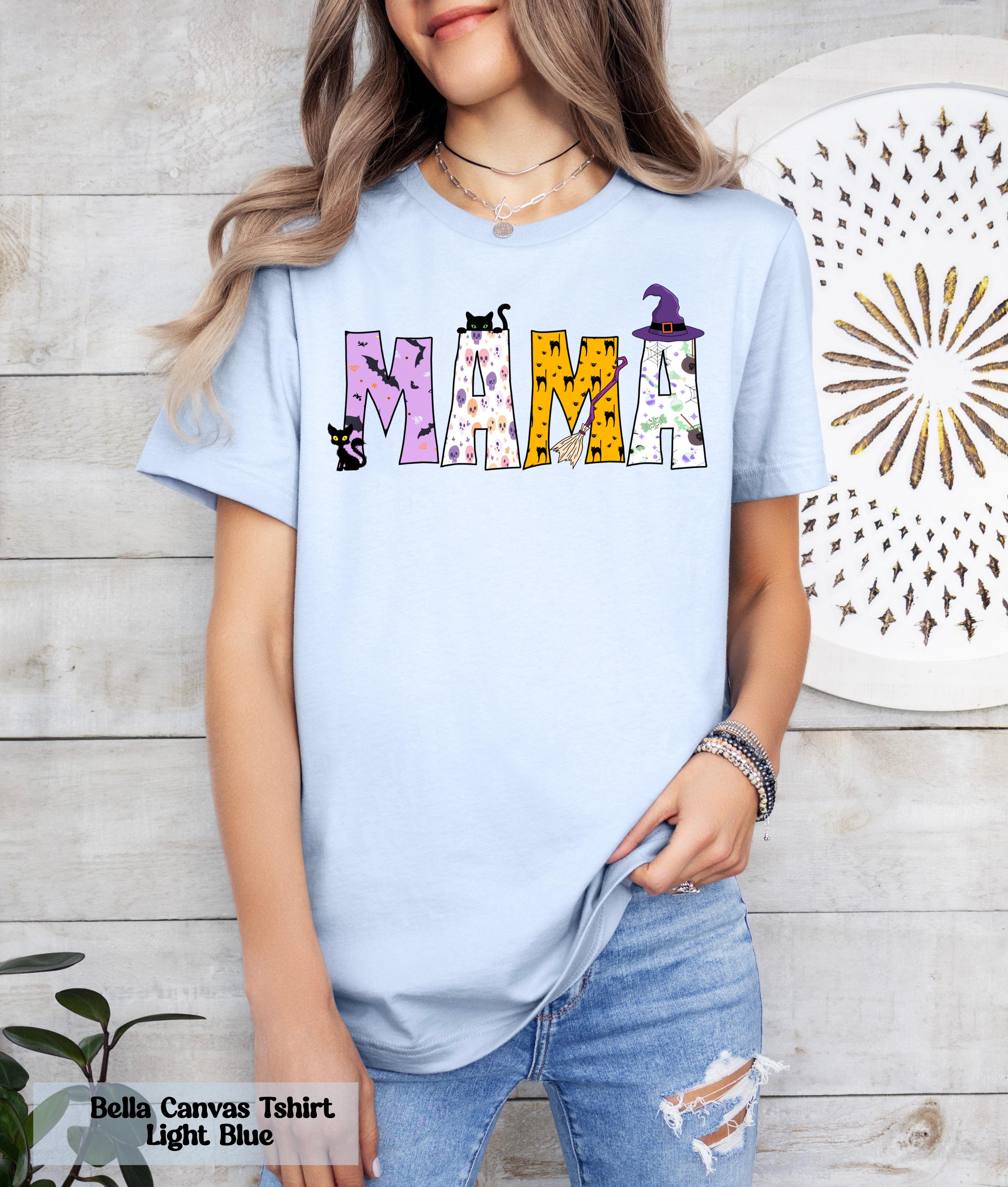 Comfort Colors® Halloween Mama Shirt, Halloween Mom Shirt, Witch Hat Broom Shirt, Spooky Mama T-Shirt, Witch Mom T-Shirt, Funny Mama Gift