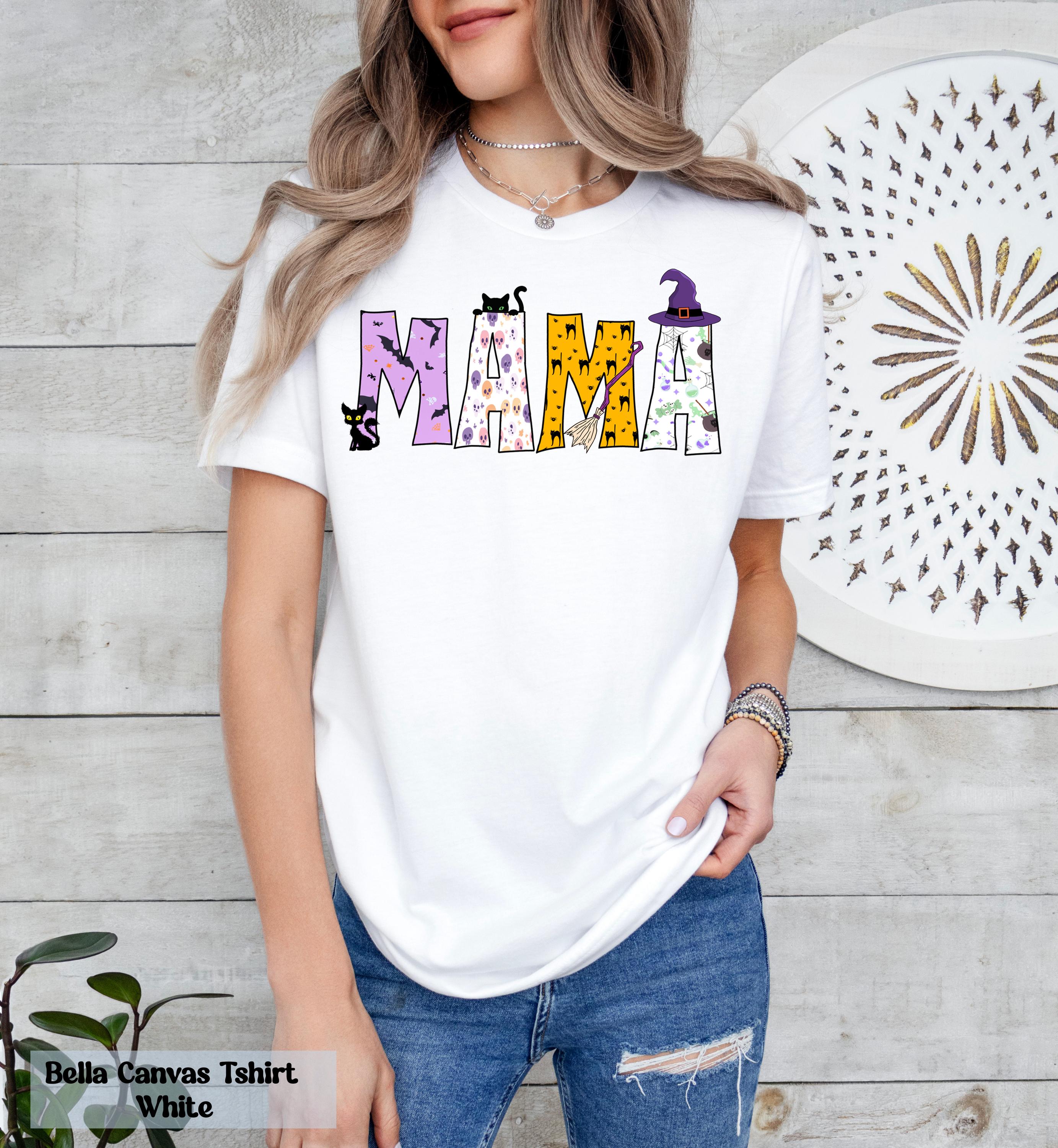 Comfort Colors® Halloween Mama Shirt, Halloween Mom Shirt, Witch Hat Broom Shirt, Spooky Mama T-Shirt, Witch Mom T-Shirt, Funny Mama Gift
