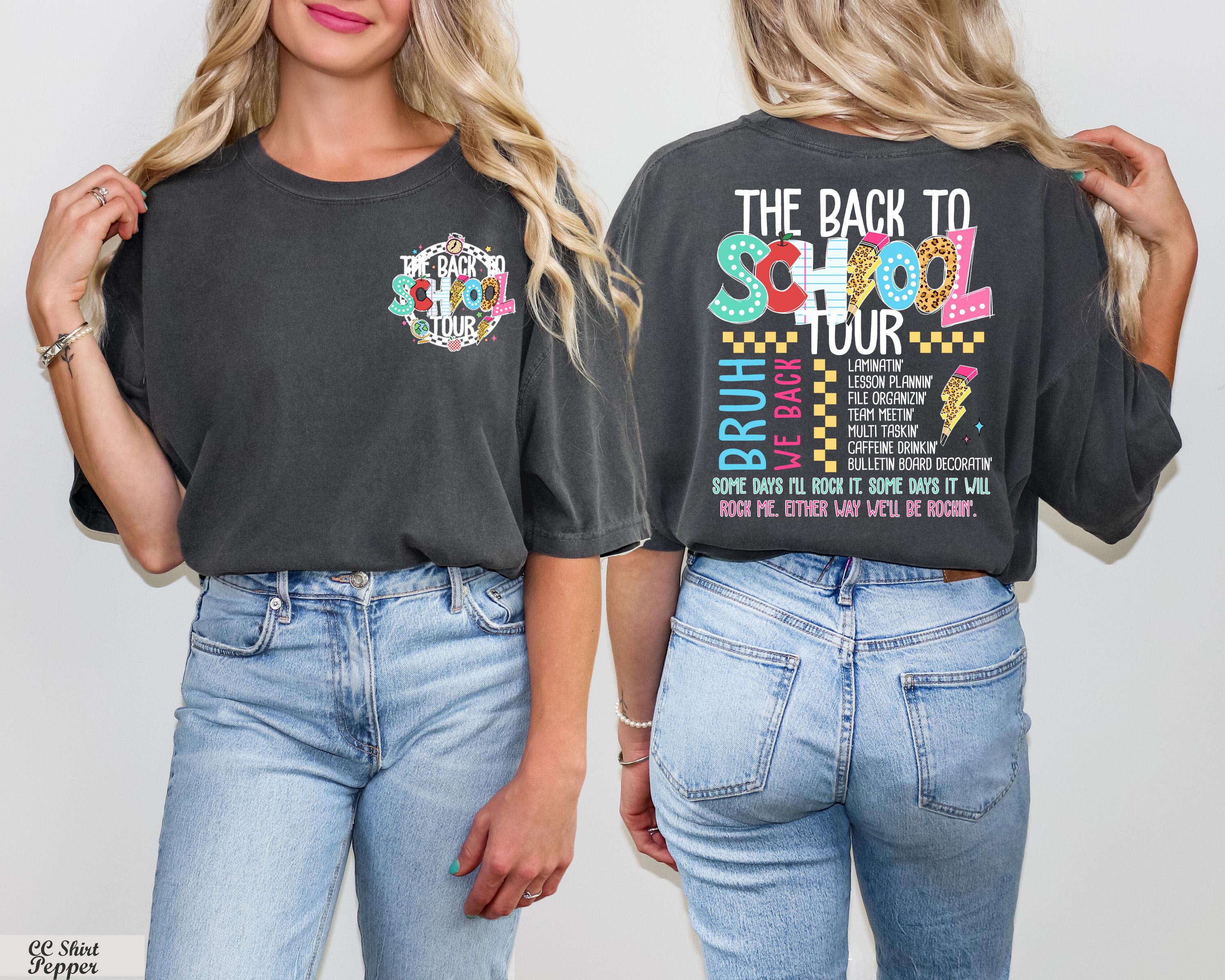 Back to School Teacher Tour Shirt,Elementary Middle School Teacher Tee,Retro Teacher Tour Shirt,Bruh we Back Tee,Concert Tour Teacher Shirt