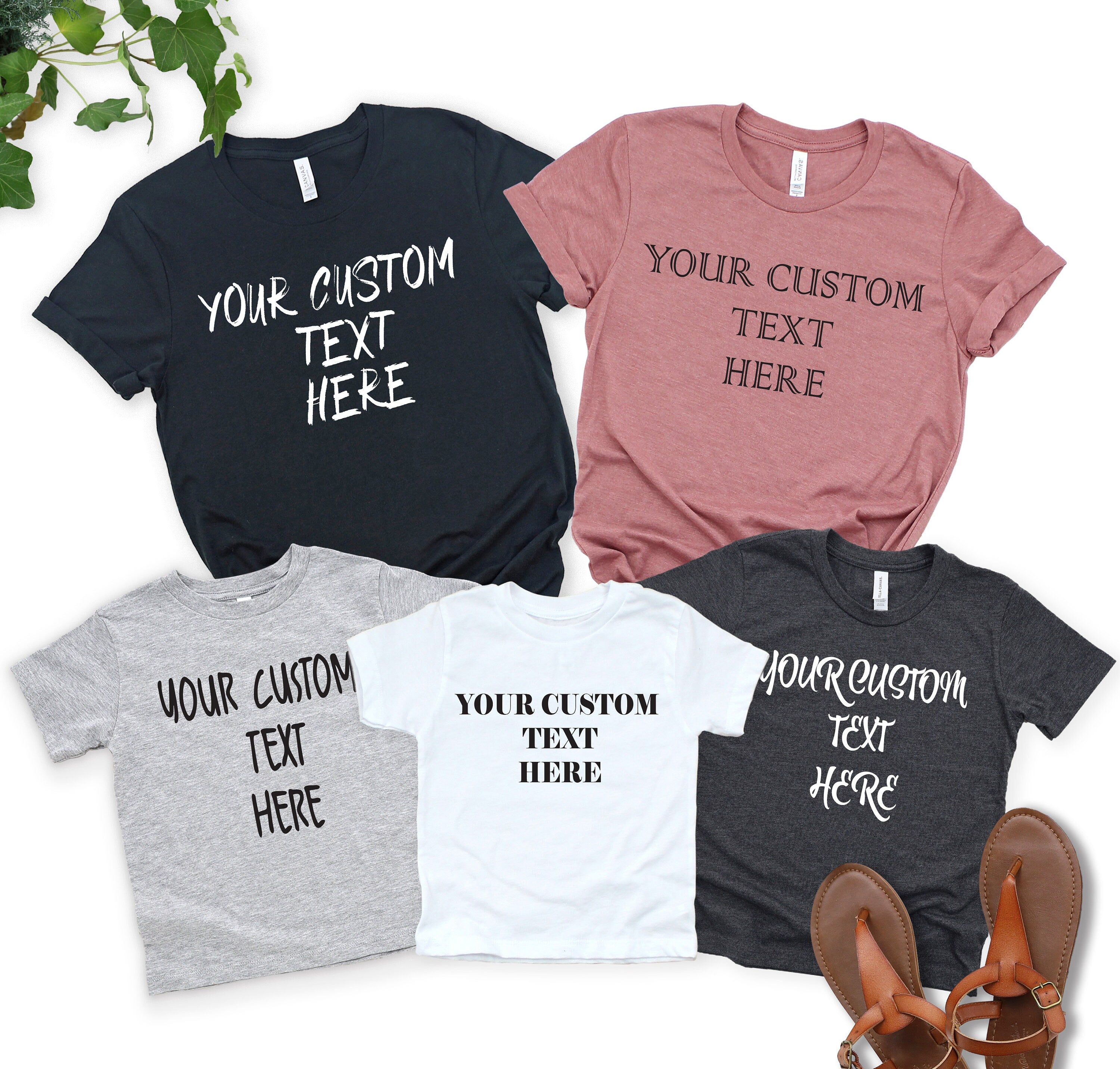 Personalized T-shirt, Custom Text T-Shirts, Custom Made Shirt, Custom Group Shirt, Family Matching Custom Text, Customize Your Own Shirt