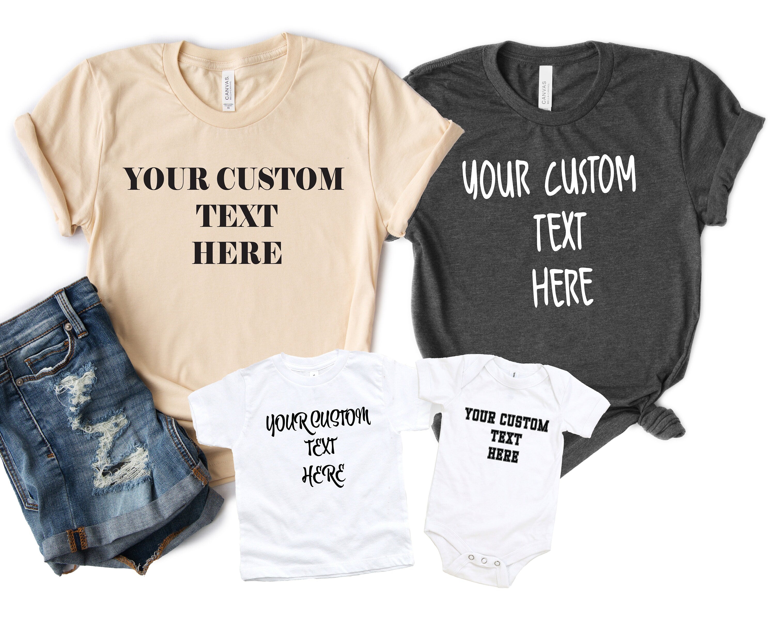 Personalized T-shirt, Custom Text T-Shirts, Custom Made Shirt, Custom Group Shirt, Family Matching Custom Text, Customize Your Own Shirt