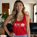 Jesus is the Light Racerbank Tank, Floral Christian Tank, Bible Verse Tank Top, Floral Christian Shirt, Christian Women Shirt, Church Tank