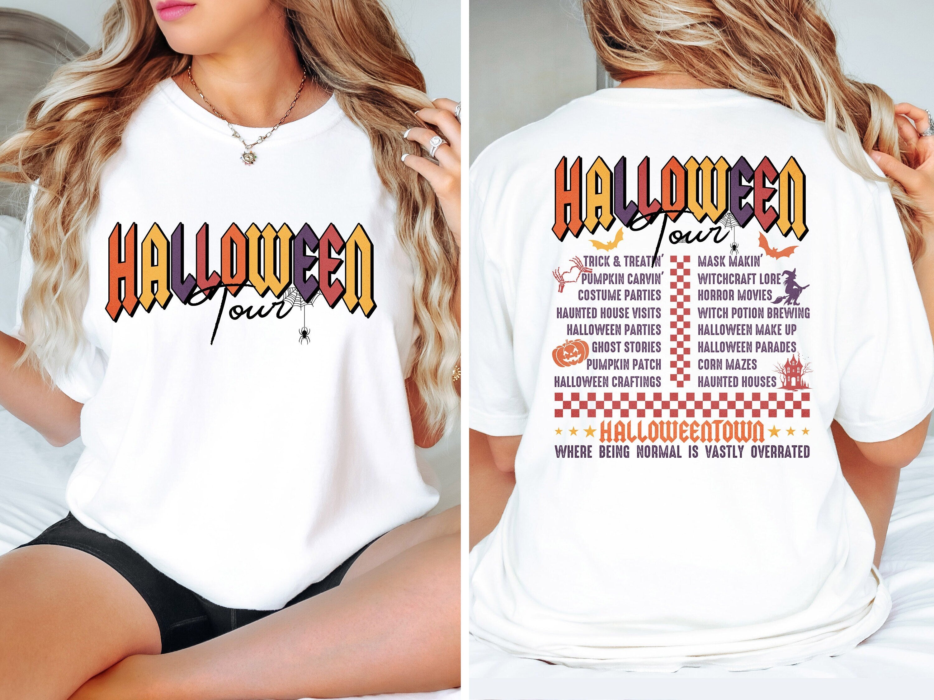 Halloween Tour Shirt, Gift for Halloween Tour Shirt, Fall Shirt, Retro Halloween Shirt, Two Side Shirt, Halloween Gift, Halloween Town Shirt