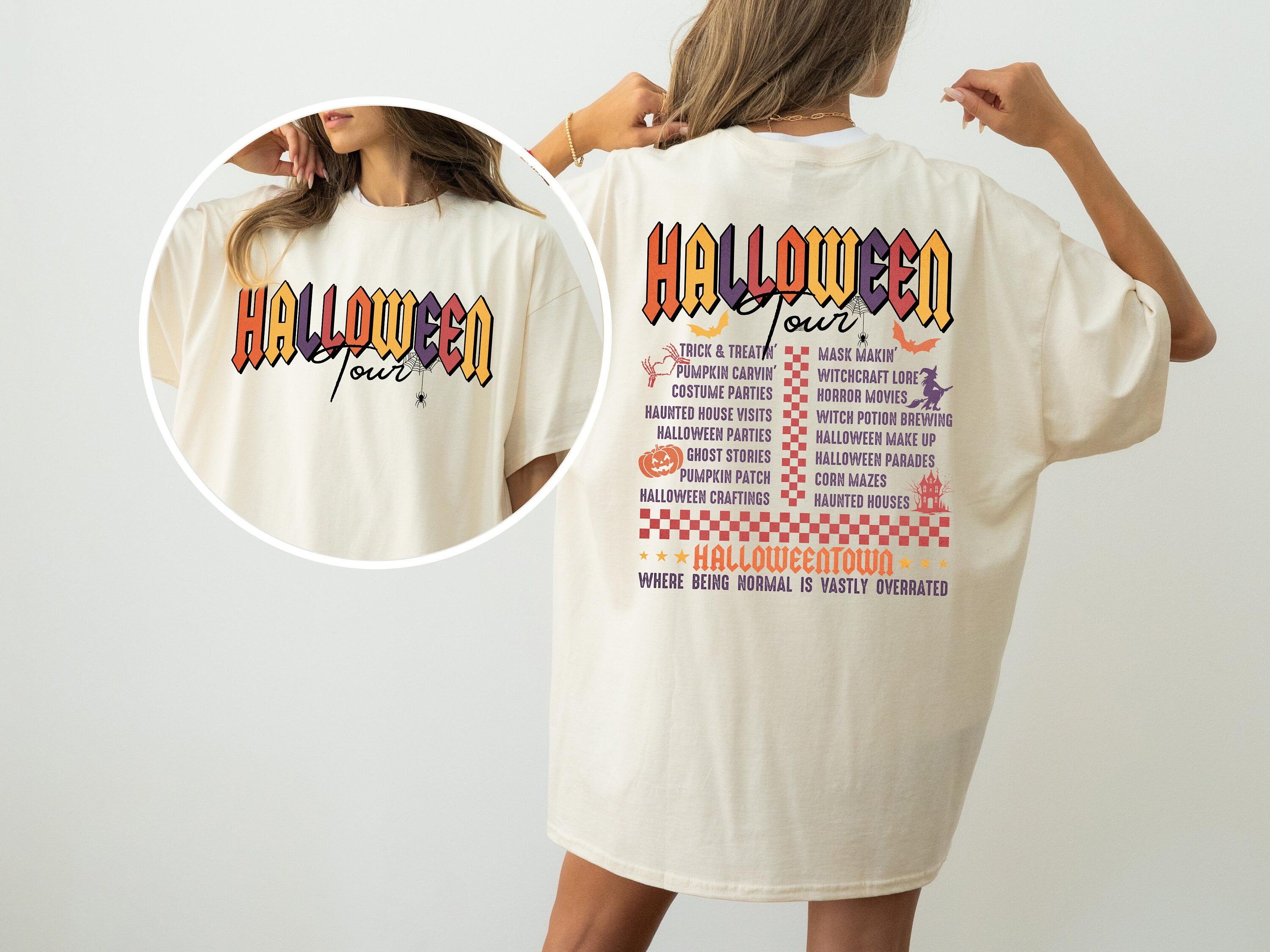 Halloween Tour Shirt, Gift for Halloween Tour Shirt, Fall Shirt, Retro Halloween Shirt, Two Side Shirt, Halloween Gift, Halloween Town Shirt