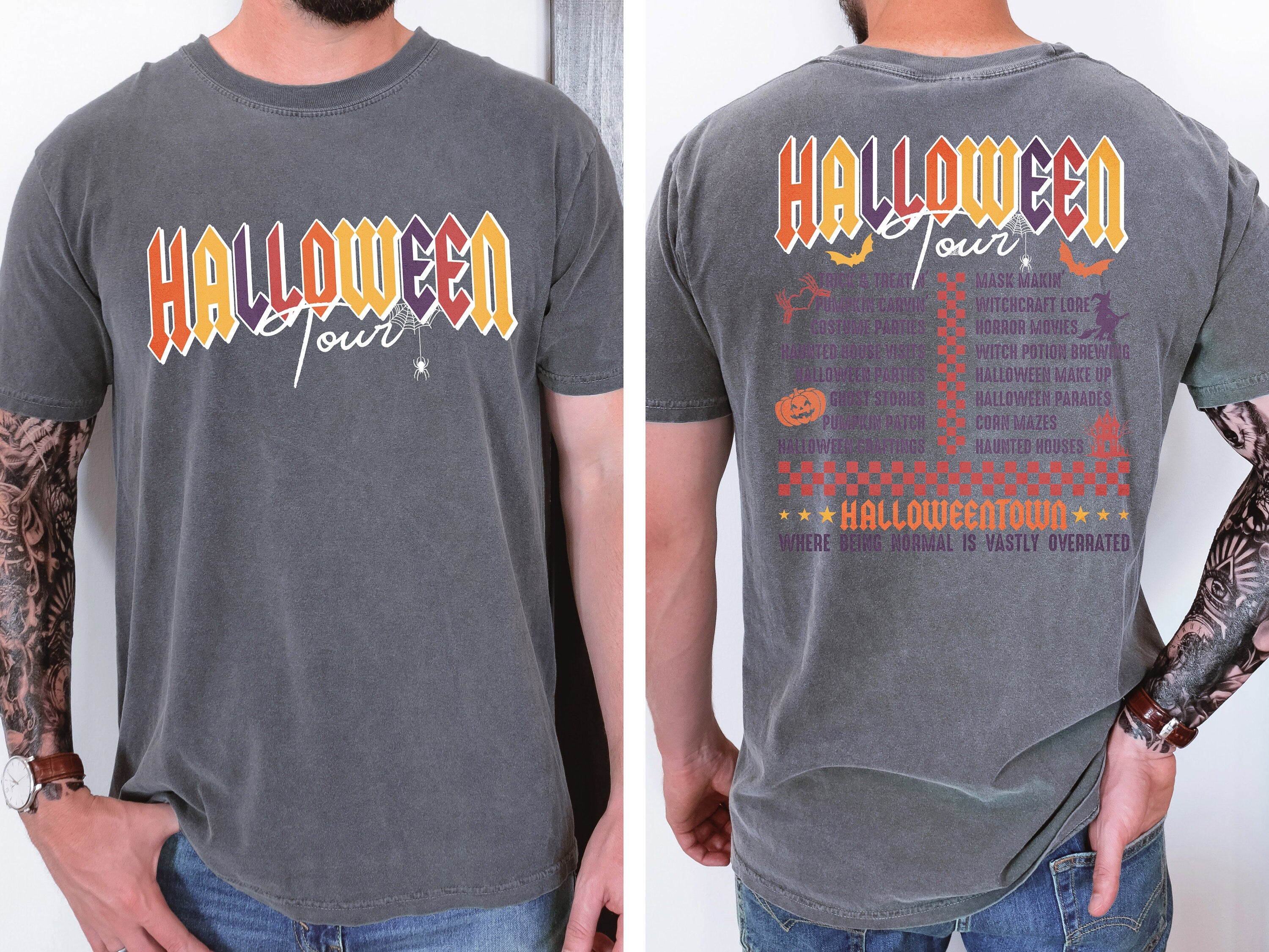 Halloween Tour Shirt, Gift for Halloween Tour Shirt, Fall Shirt, Retro Halloween Shirt, Two Side Shirt, Halloween Gift, Halloween Town Shirt