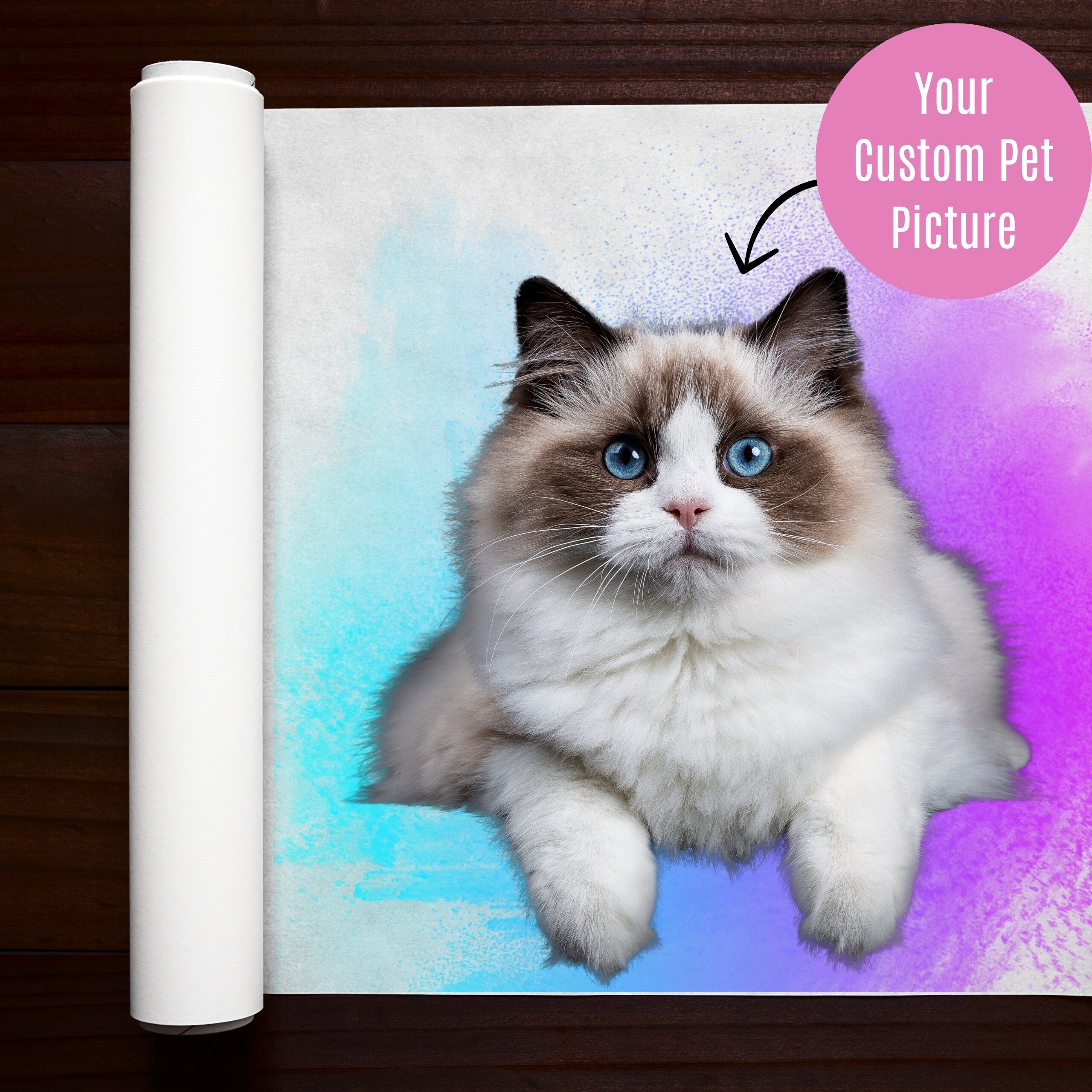 Custom Pet Canvas Prints without Frame, Personalized Photo to Canvas Print, Custom Pet Portrait Canvas, Personalized Canvas Dog Cat Portrait