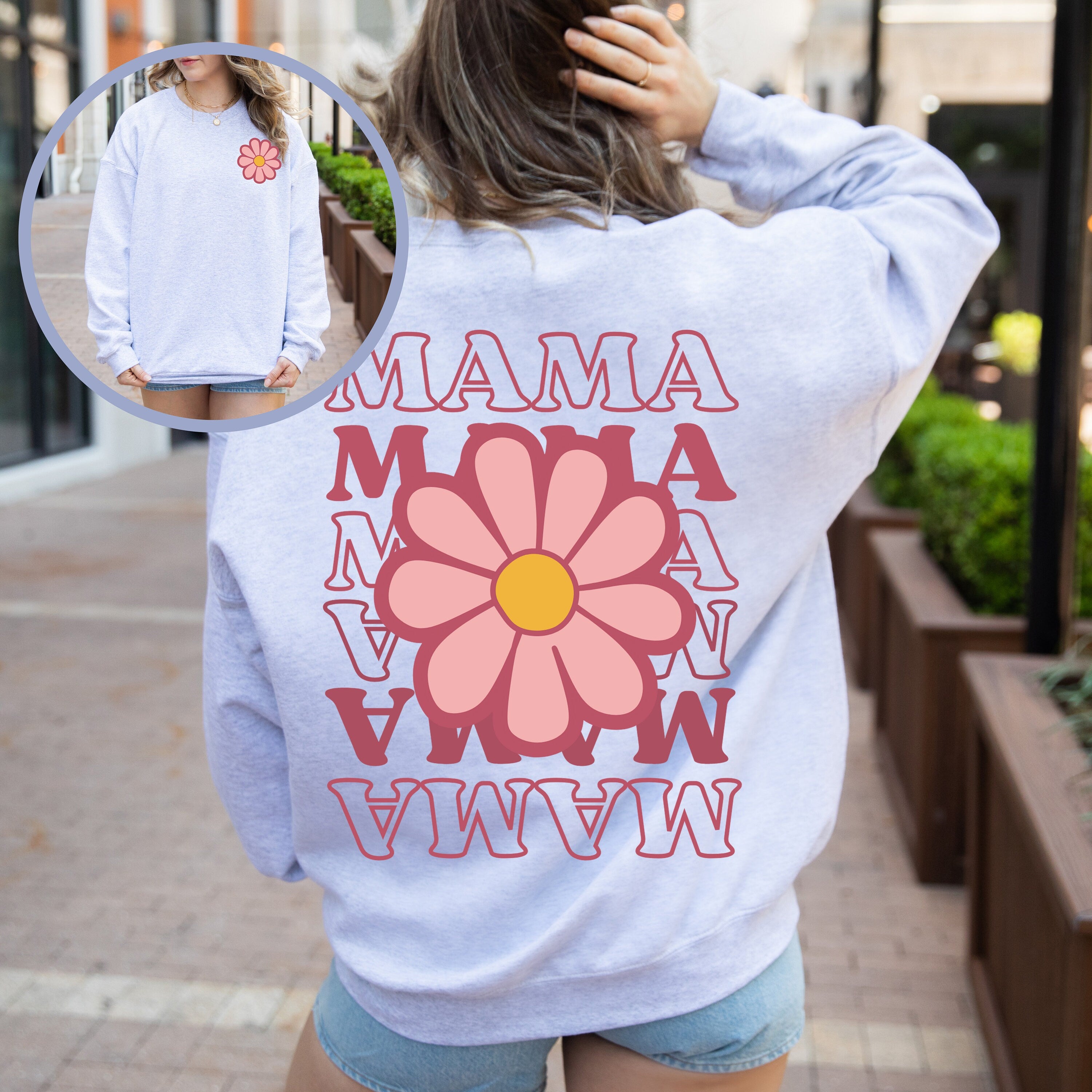 Unique Mama Sweatshirt, Handmade Mothers Day Gift, Birthday Gift for Mom, New Mom Gift, Minimalist Cool Mom Sweater, Best Mother Gift,Trendy