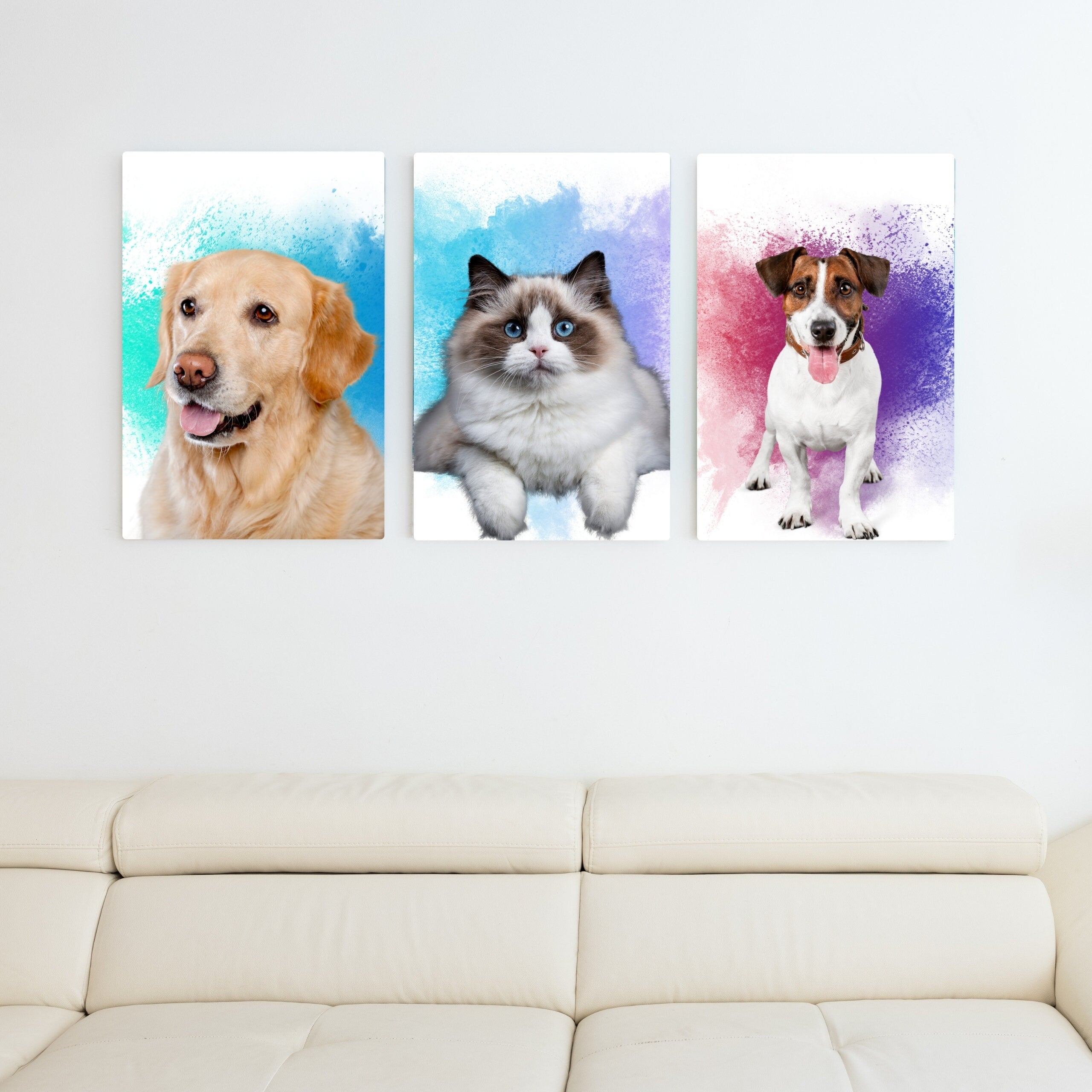 Custom Pet Photo Print Canvas Upload Your Image, Wall Art, Framed Canvas Print, Custom pet canvas, pet portrait canvas, cat and dog canvas