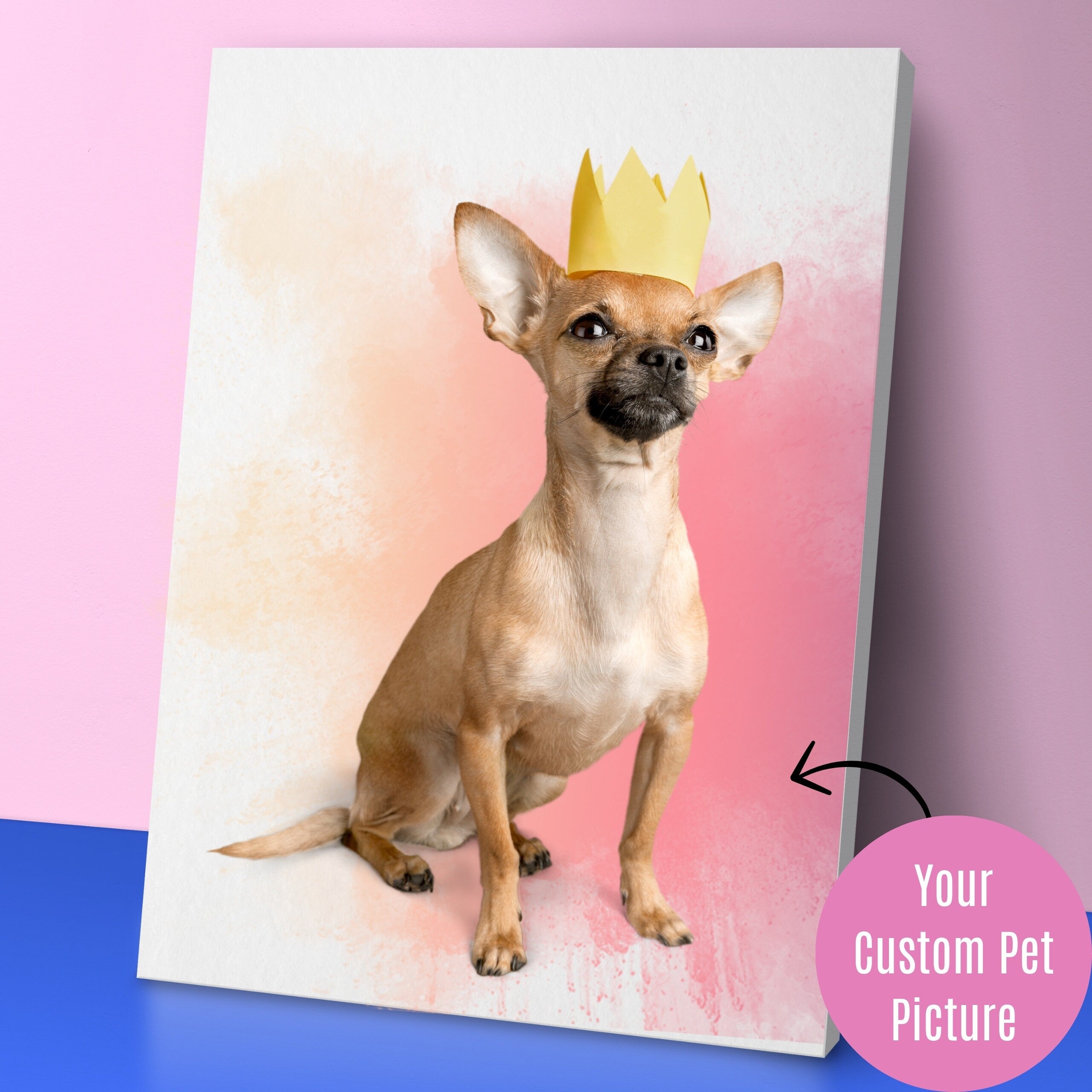 Custom Pet Photo Print Canvas Upload Your Image, Wall Art, Framed Canvas Print, Custom pet canvas, pet portrait canvas, cat and dog canvas