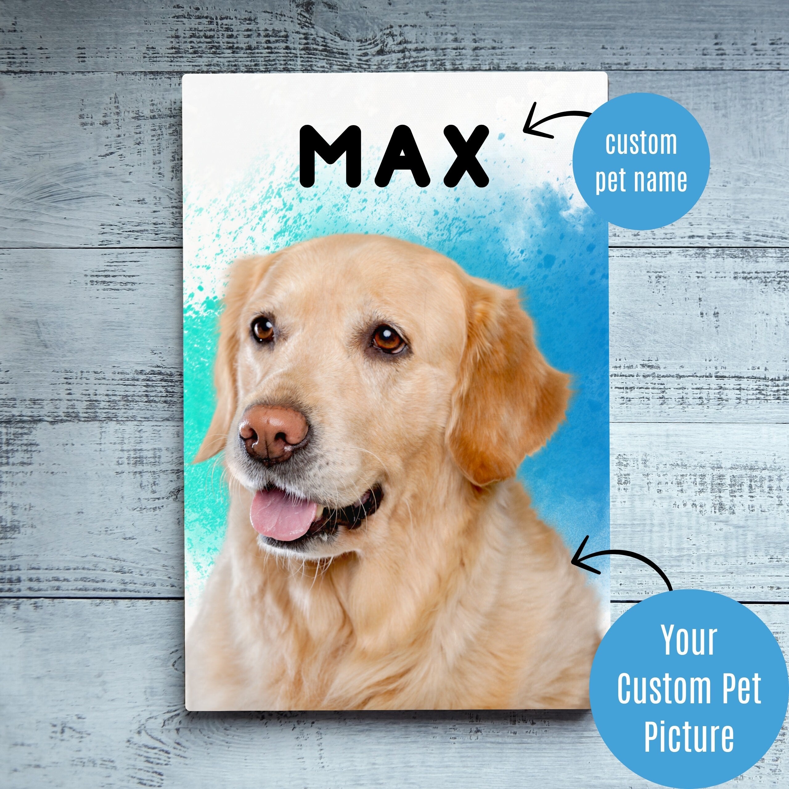 Custom Pet Photo and Name Print Canvas Upload Your Image, Framed Canvas Print, Custom pet canvas, pet portrait canvas, cat and dog canvas
