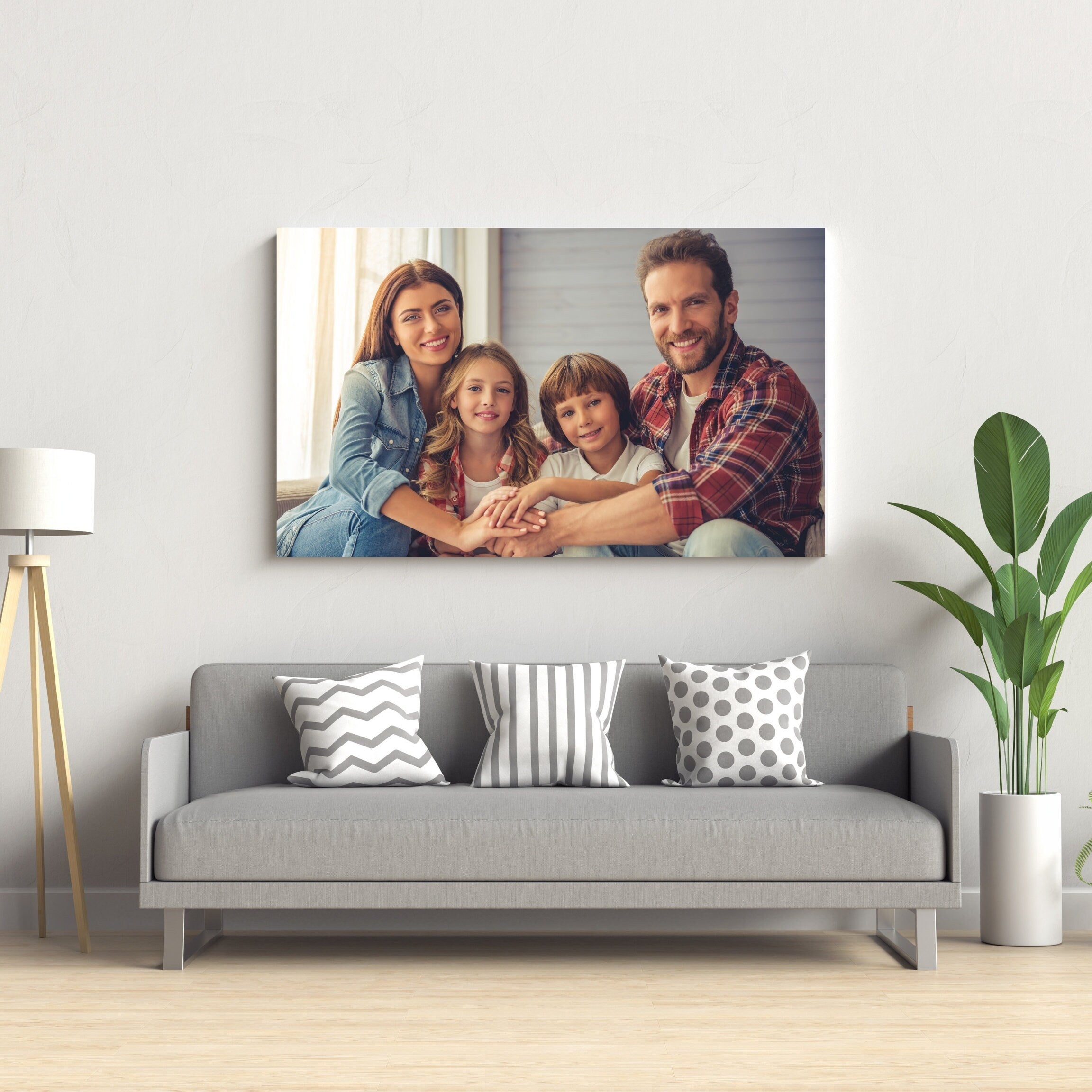 Custom Family Photo Canvas Prints with Frame, Home Decor, Personalized Photo to Canvas Print, Wall Art, Framed Canvas Print, Photo Gift