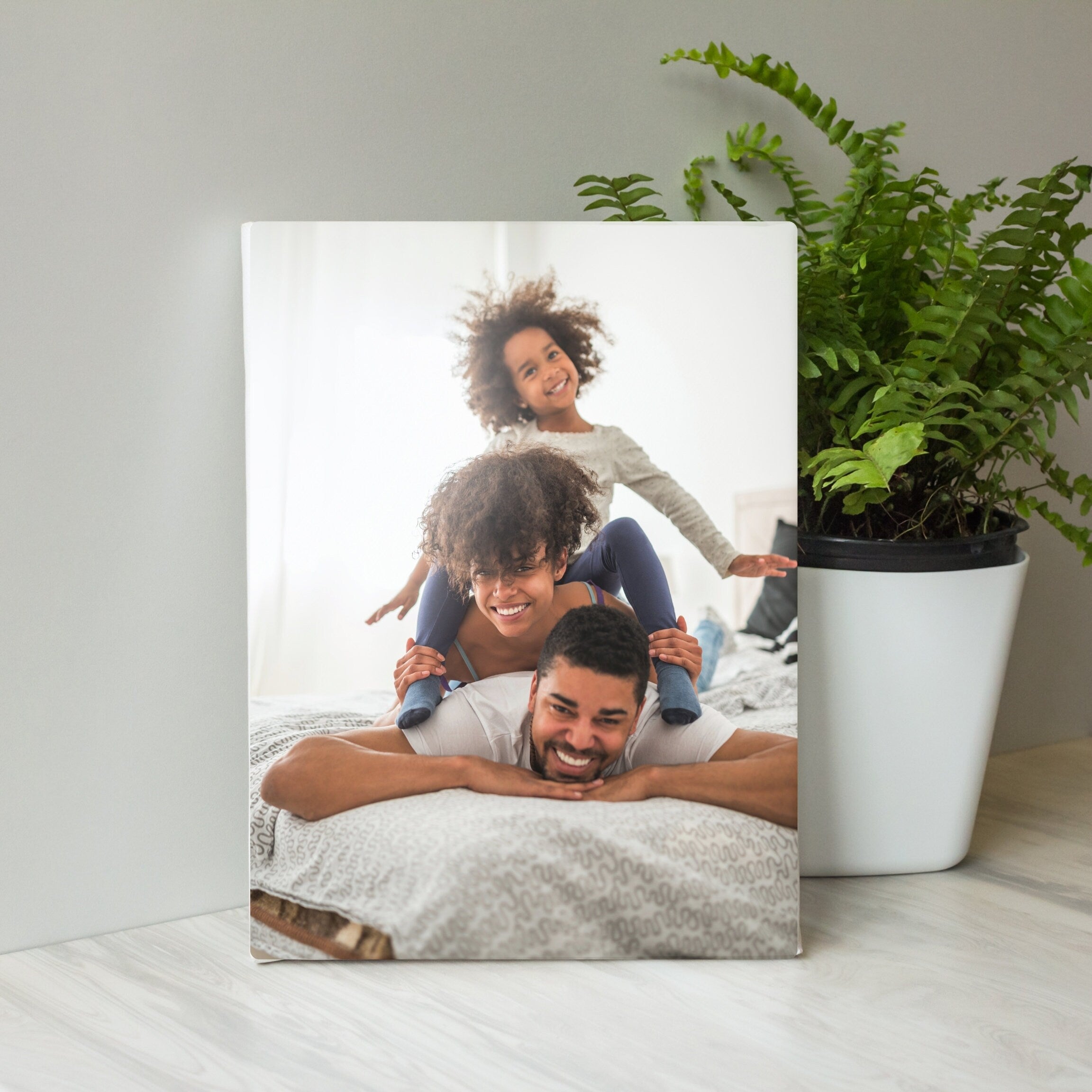 Custom Family Photo Canvas Prints with Frame, Home Decor, Personalized Photo to Canvas Print, Wall Art, Framed Canvas Print, Photo Gift