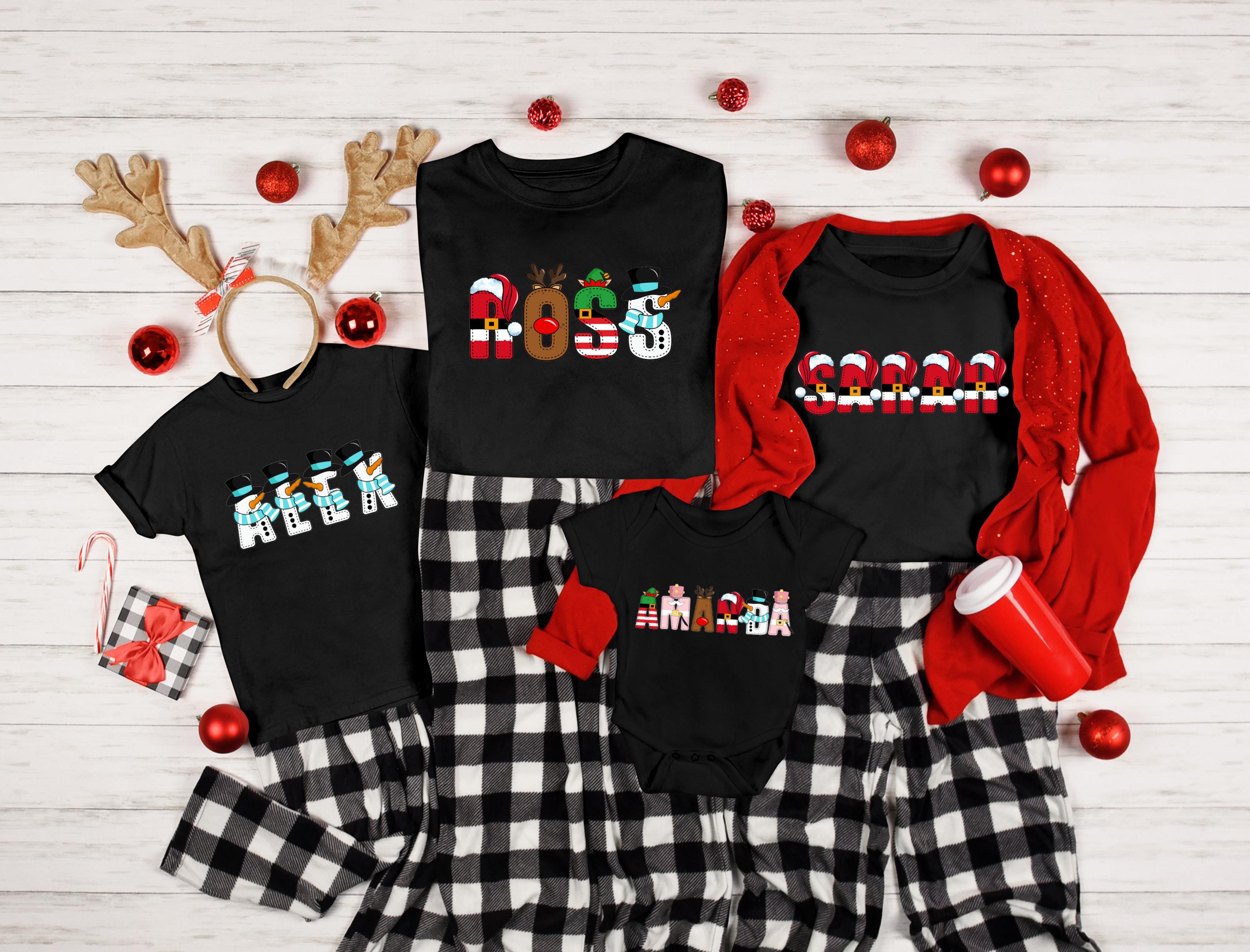 Custom Christmas Family Matching Shirt, Custom Name Shirt, Papa Shirt, Christmas Shirt, Mama Shirt, Christmas Crewneck, Custom Shirt