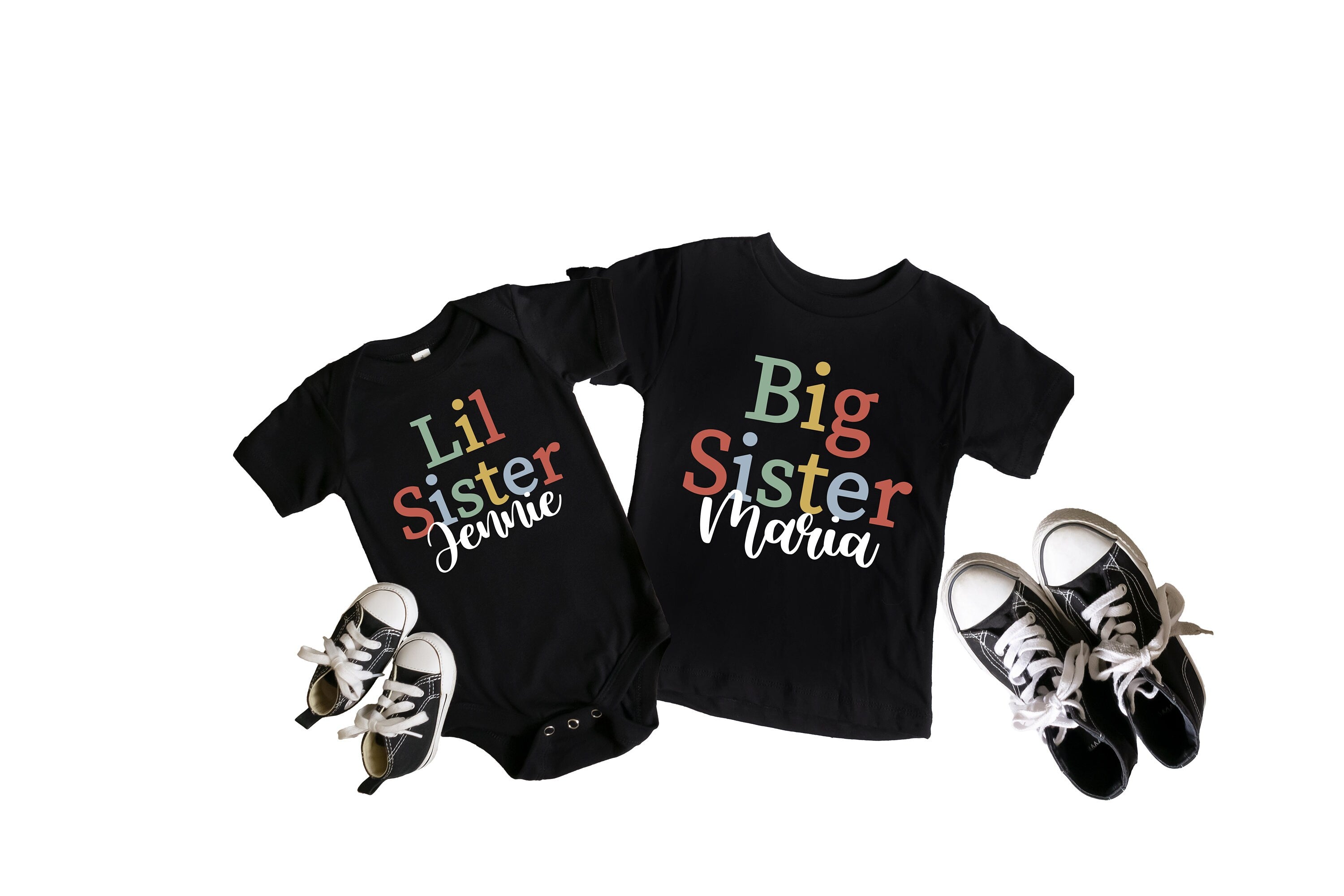 Custom Promoted to Lil Sister Big Sister Shirt, Little Brother Shirts, Announcement Lil Sister Gift Big Sister, Cute Big Toddler Sİs Shirt