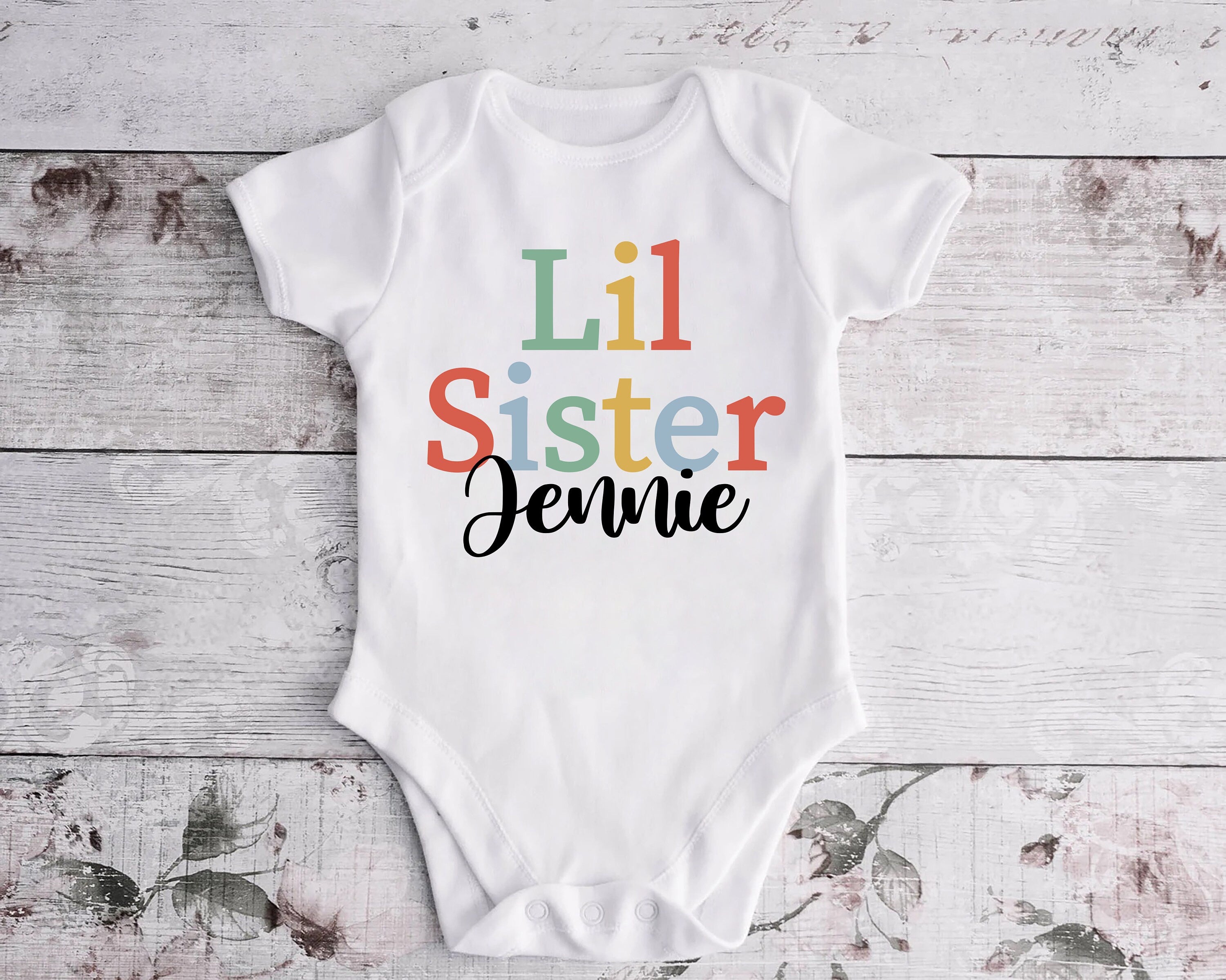 Custom Promoted to Lil Sister Big Sister Shirt, Little Brother Shirts, Announcement Lil Sister Gift Big Sister, Cute Big Toddler Sİs Shirt