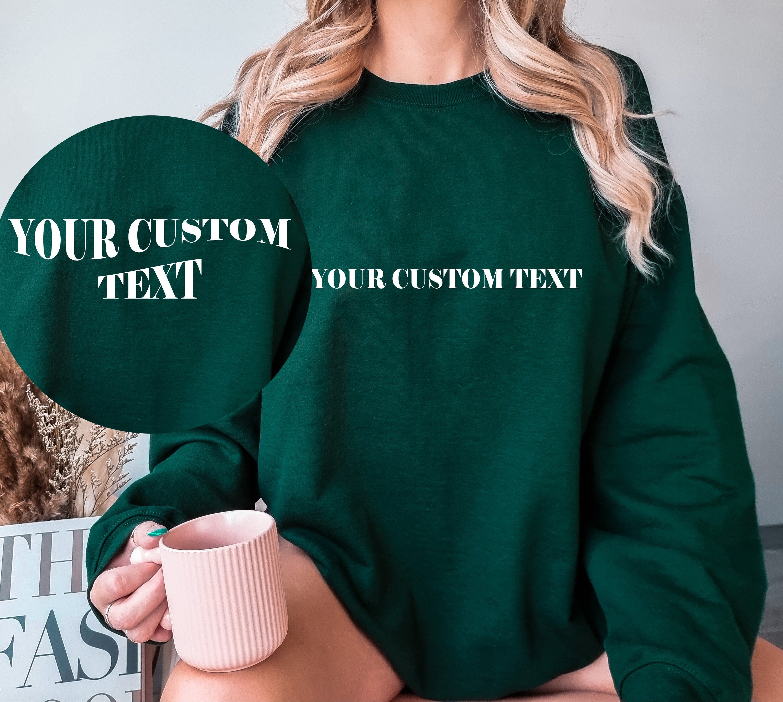 Front and Back Custom Text Sweatshirt, Vintage Sweatshirt,College Letters Sweatshirt, Retro Sweatshirt,Your Text Sweaters, Saying Sweaters,