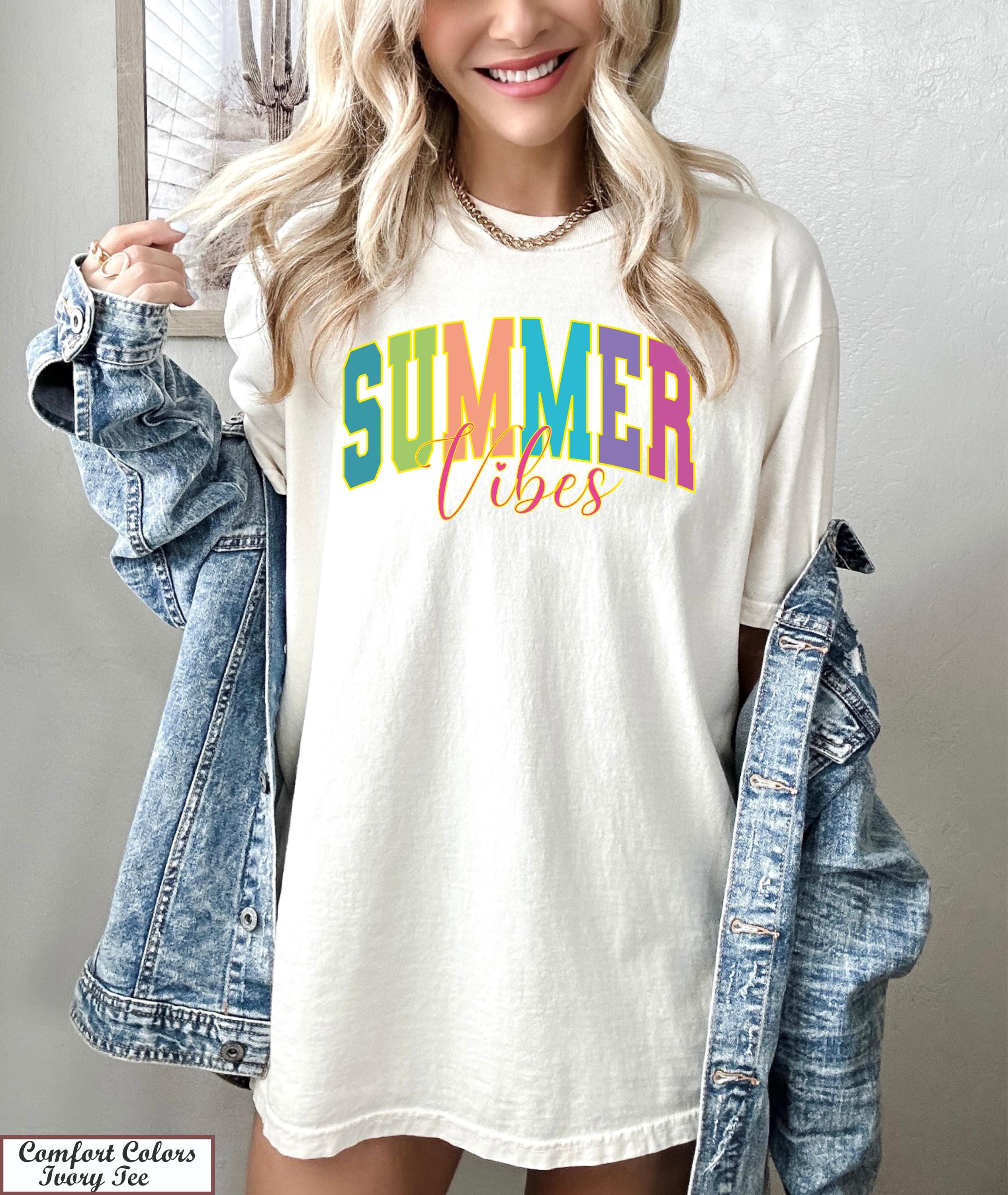 Comfort Colors® Summer Vibes Tank, Summertime Shirt, Trendy Summer Tee, Retro Summer Shirt, Sunshine Tee Shirt, Beach Shirt,Vacation Tee