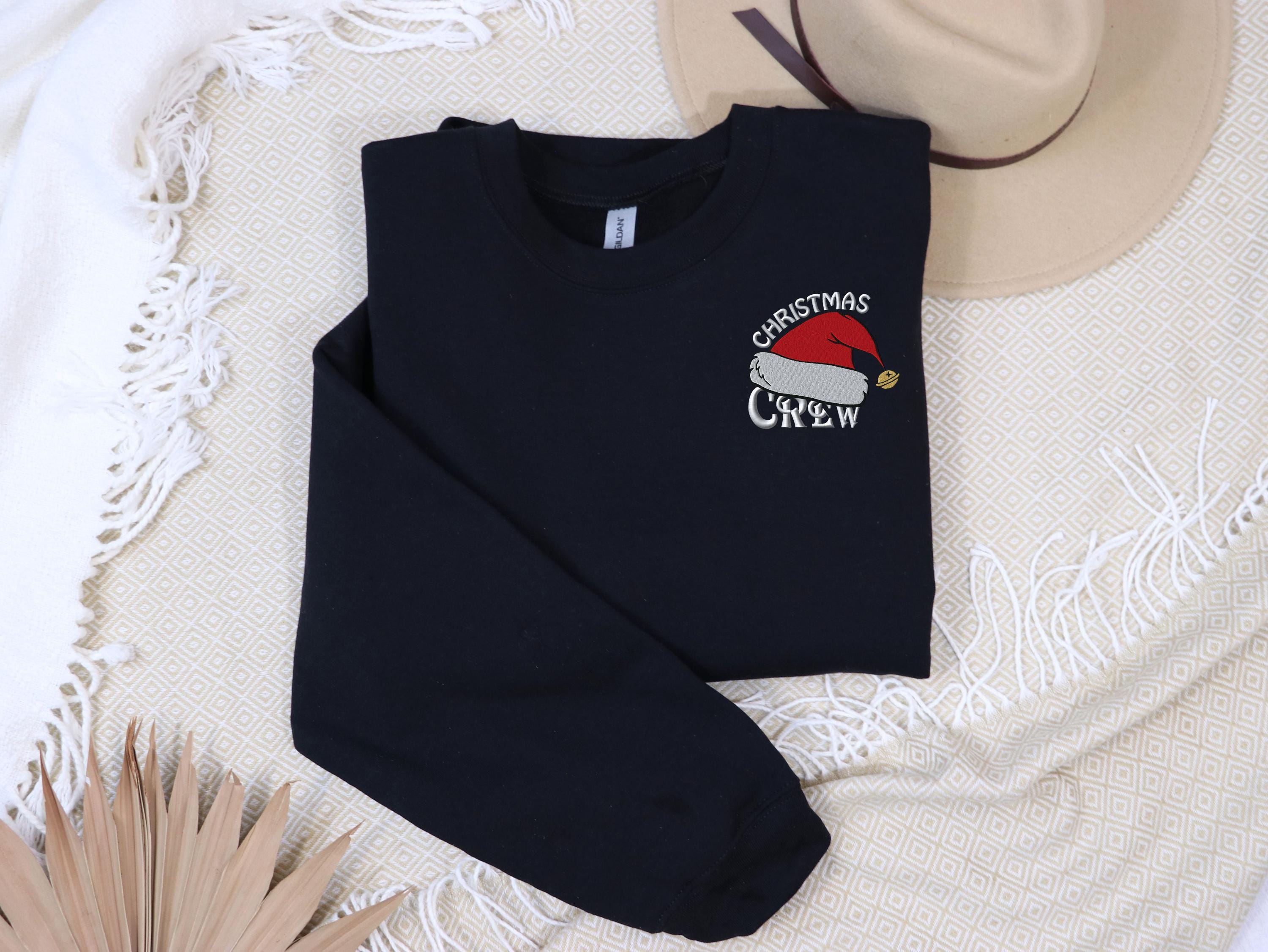 Embroidered Christmas Sweatshirt, Christmas Crew Sweatshirt ,Santa Hat Embroidered Crewneck ,Holiday Matching Family & Friends Sweatshirt