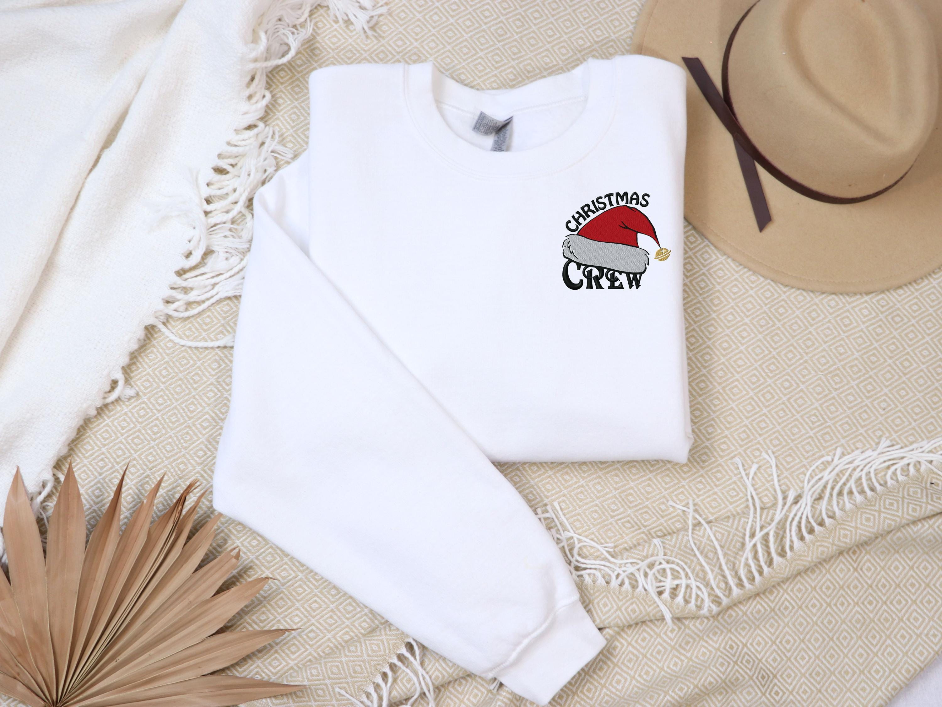 Embroidered Christmas Sweatshirt, Christmas Crew Sweatshirt ,Santa Hat Embroidered Crewneck ,Holiday Matching Family & Friends Sweatshirt