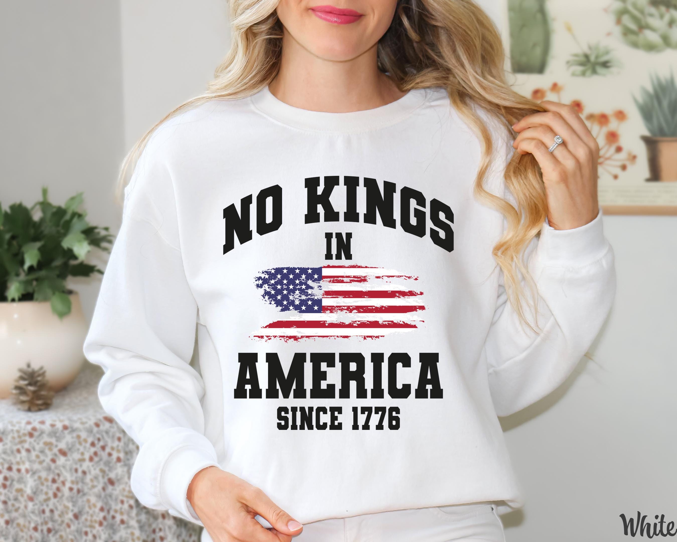 No Kings in America Sweatshirt, Anti Maga Sweater, Patriotic Sweat, Support Immigrants, Activist Apparel, Protest Shirt, Democracy Tee